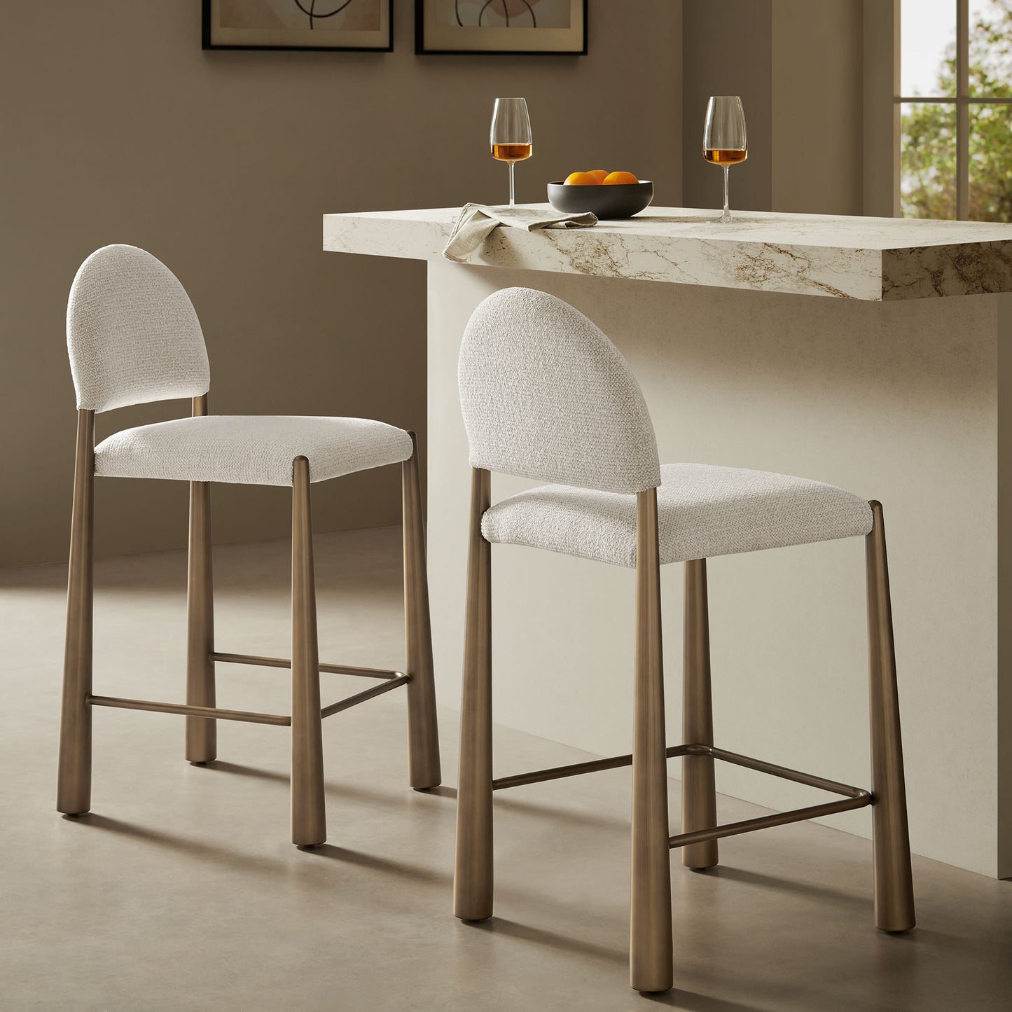 Hayley Upholstered Fabric Counter Stool by Modway EEI-7221-BRA-CRE