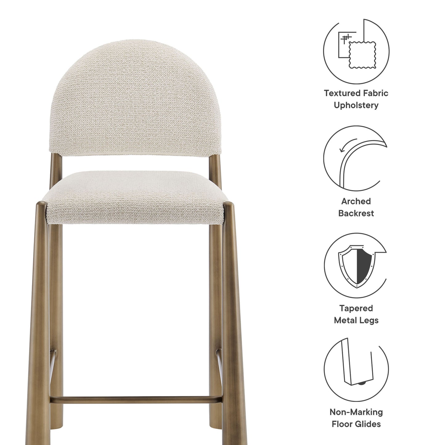 Hayley Upholstered Fabric Counter Stool by Modway EEI-7221-BRA-CRE