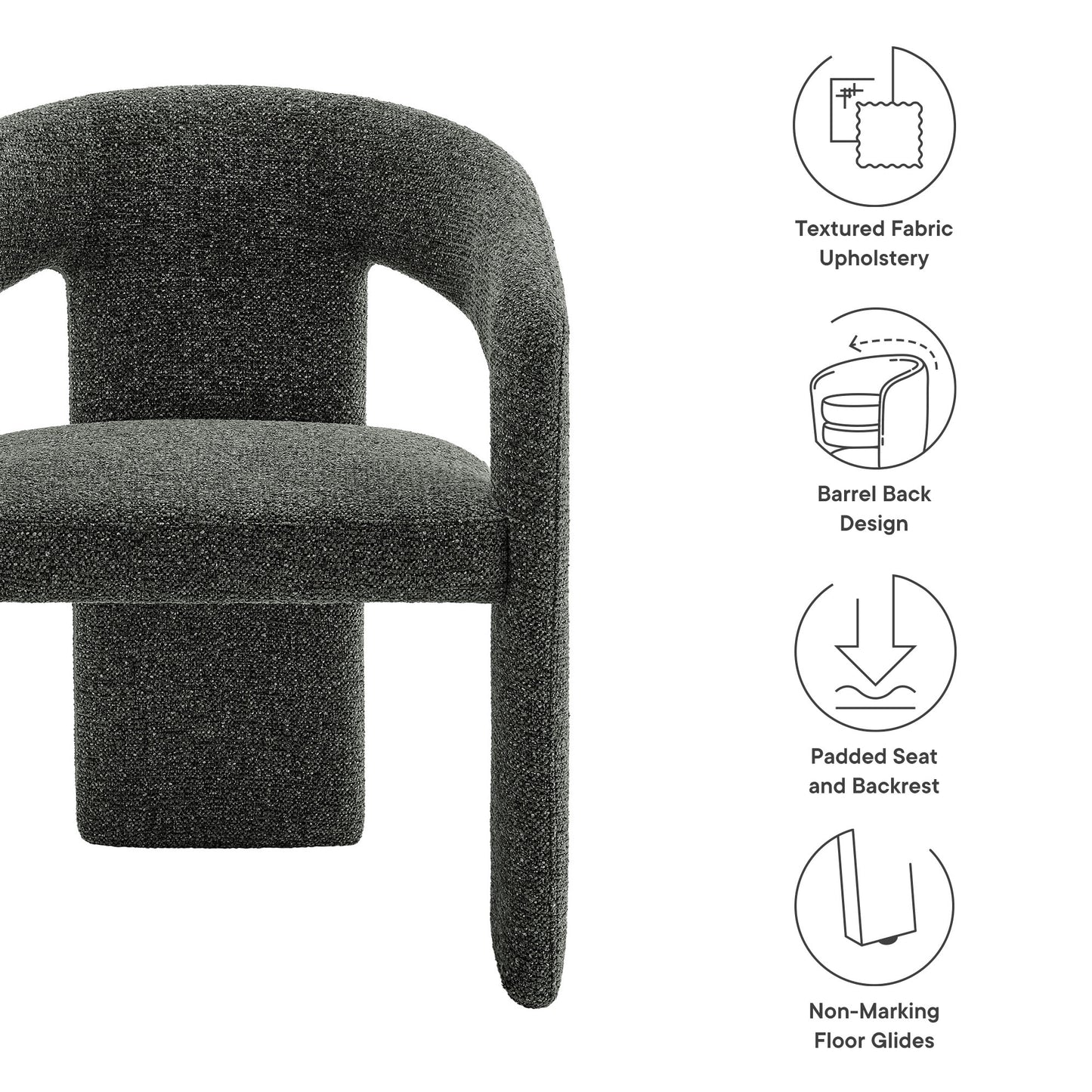Oslo Barrel Fabric Upholstered Dining Accent Chair by Modway EEI-7224-ANT