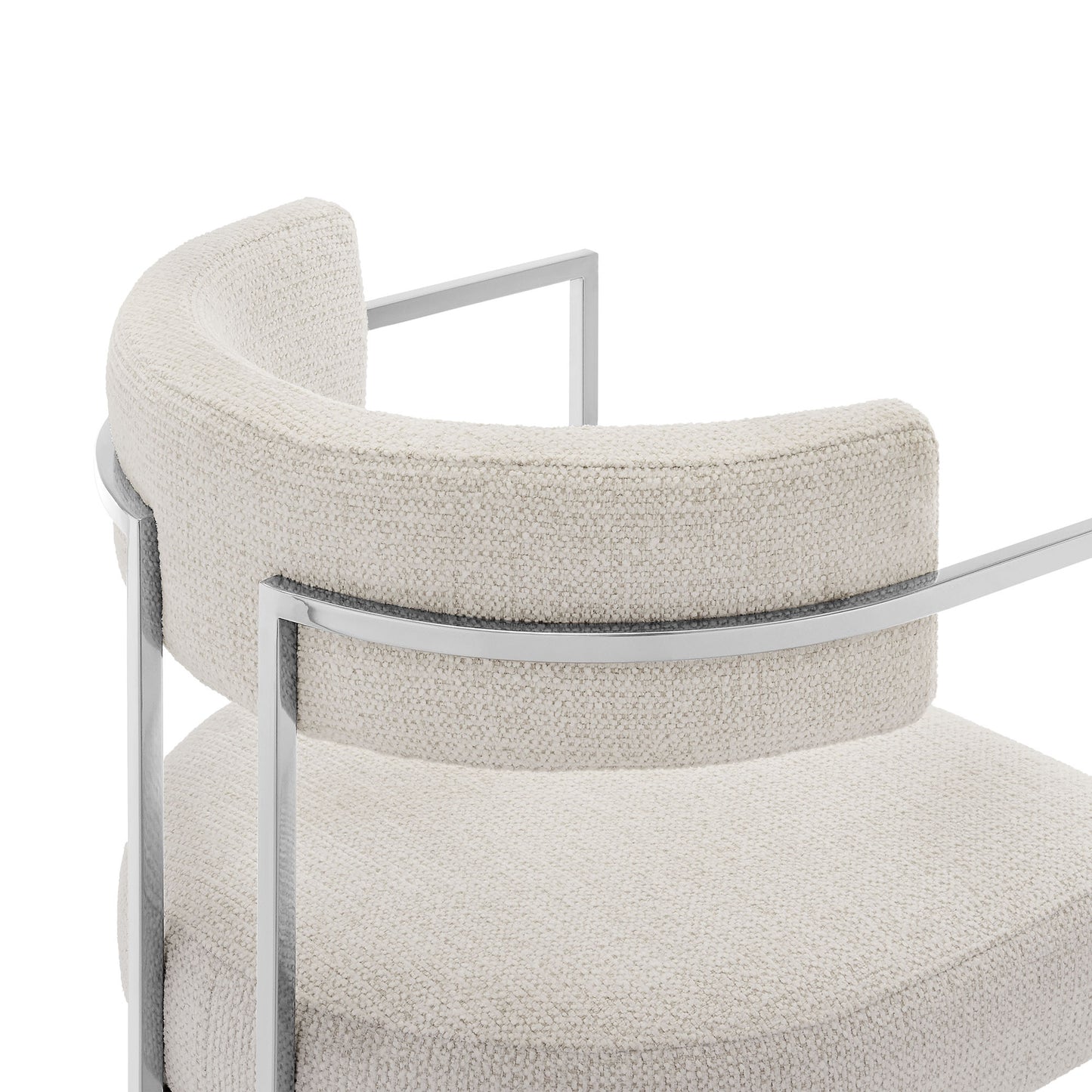 Huron Curved Back Fabric and Metal Dining Accent Chair by Modway