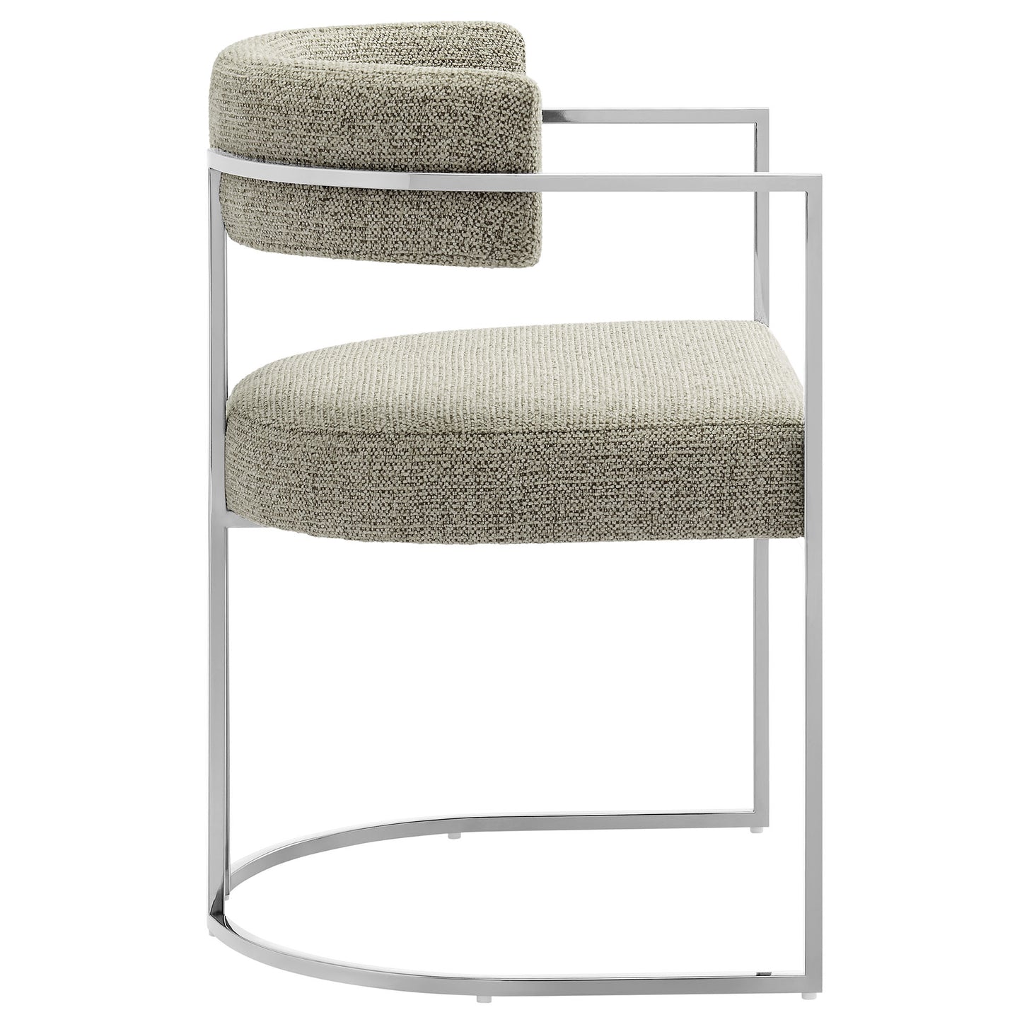 Huron Curved Back Fabric and Metal Dining Accent Chair by Modway EEI-7228-SLV-WHE