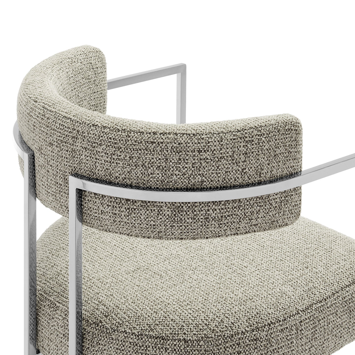 Huron Curved Back Fabric and Metal Dining Accent Chair by Modway EEI-7228-SLV-WHE