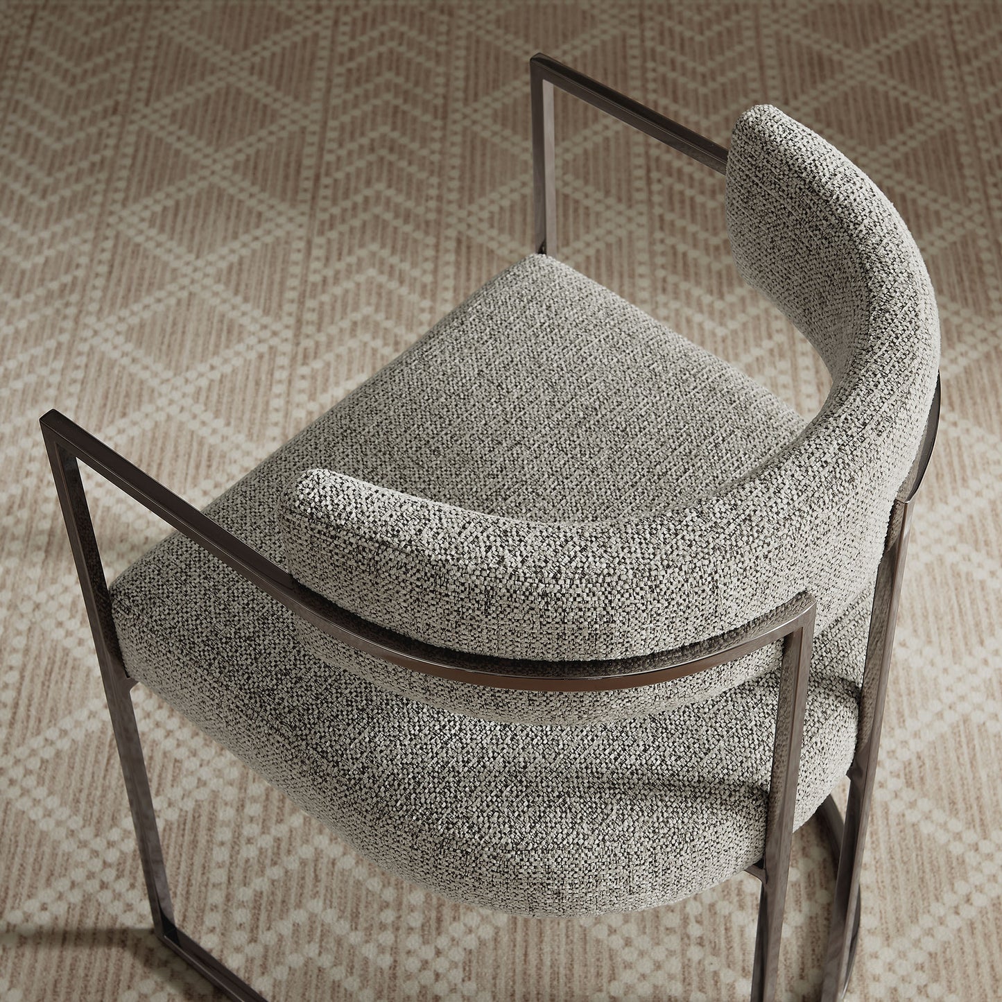 Huron Curved Back Fabric and Metal Dining Accent Chair by Modway EEI-7228-SLV-WHE
