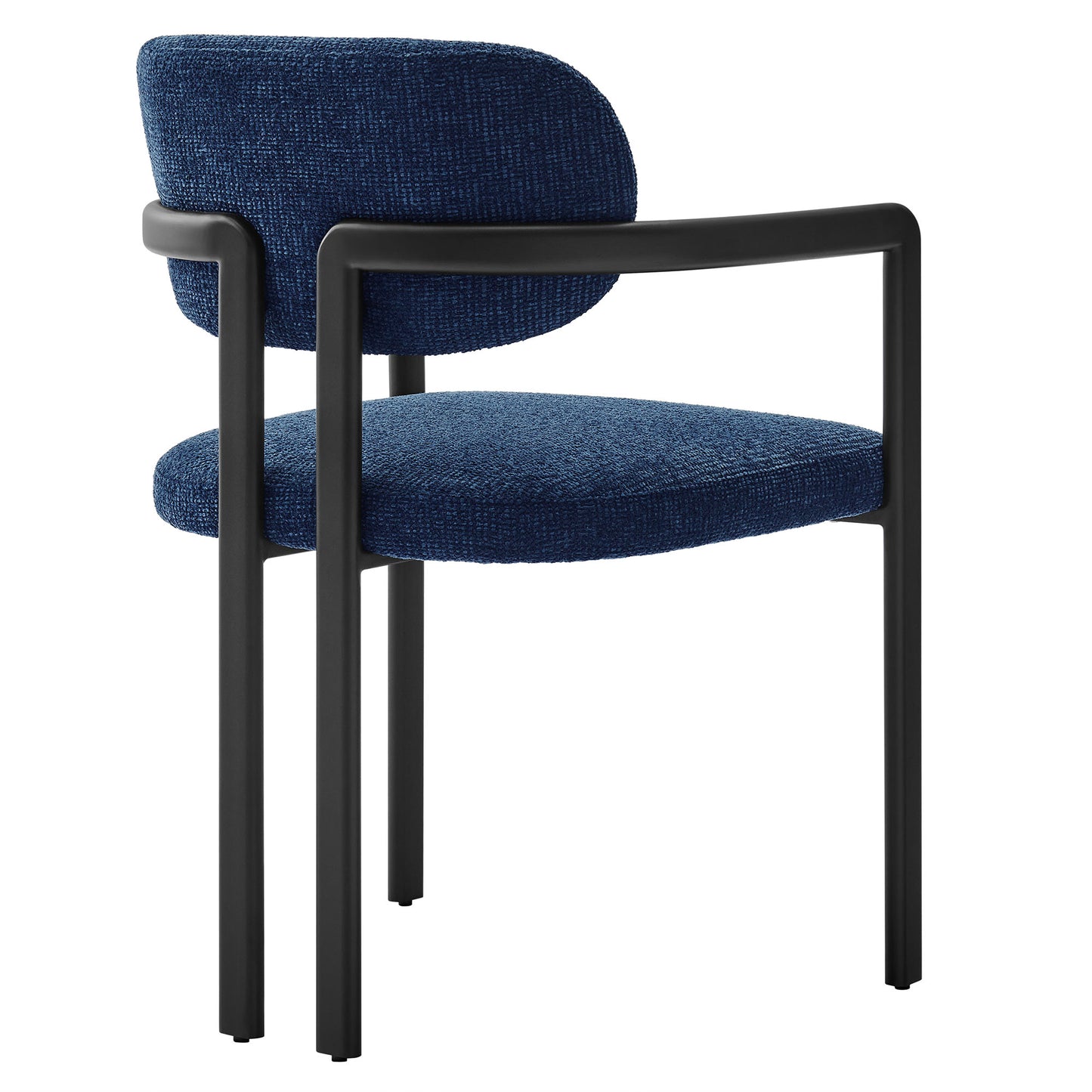 Elio Barrel Fabric and Metal Dining Chair by Modway EEI-7229-BLK-NAV