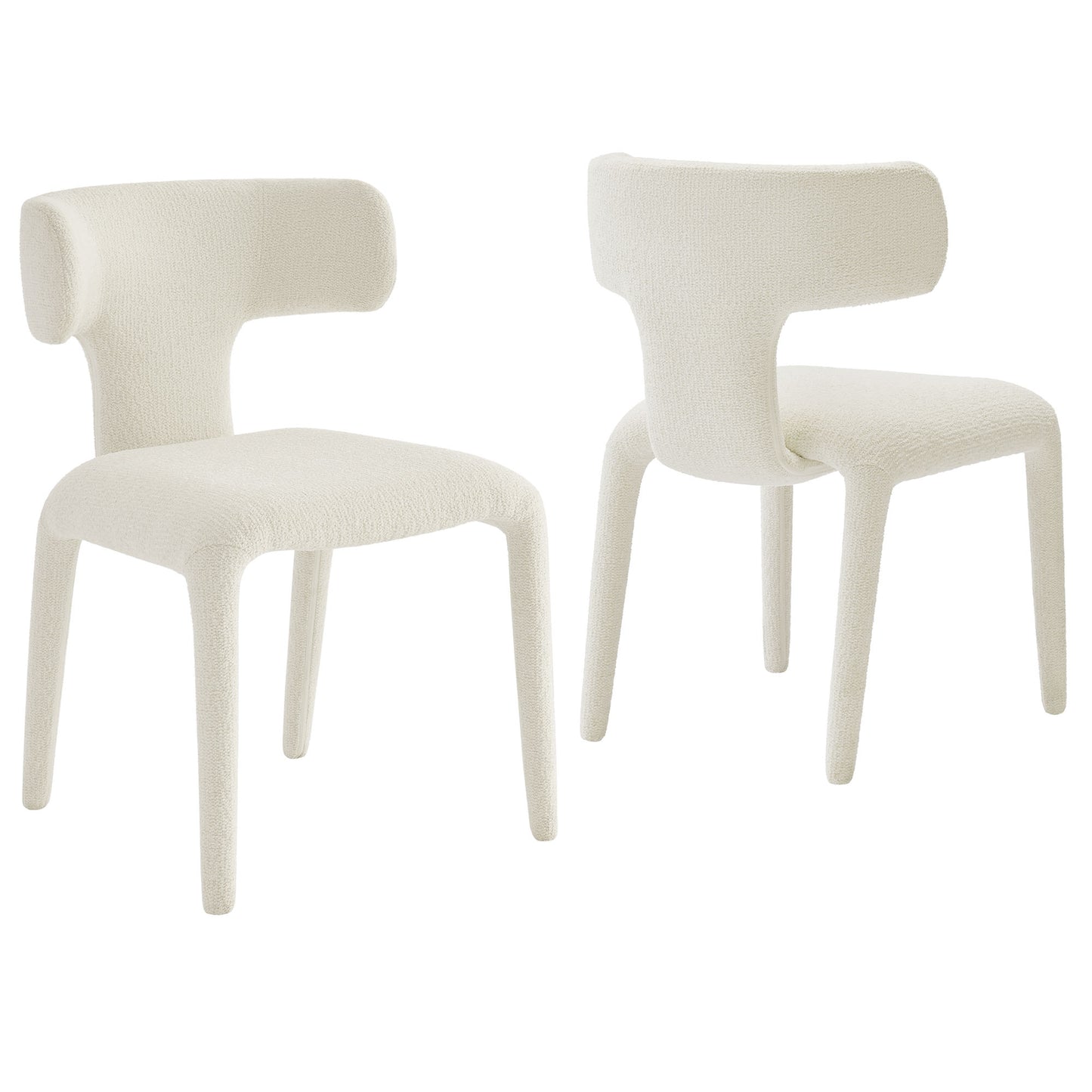 Stellan Curved Back Boucle Upholstered Dining Chair Set of 2 by Modway EEI-7230-CRE