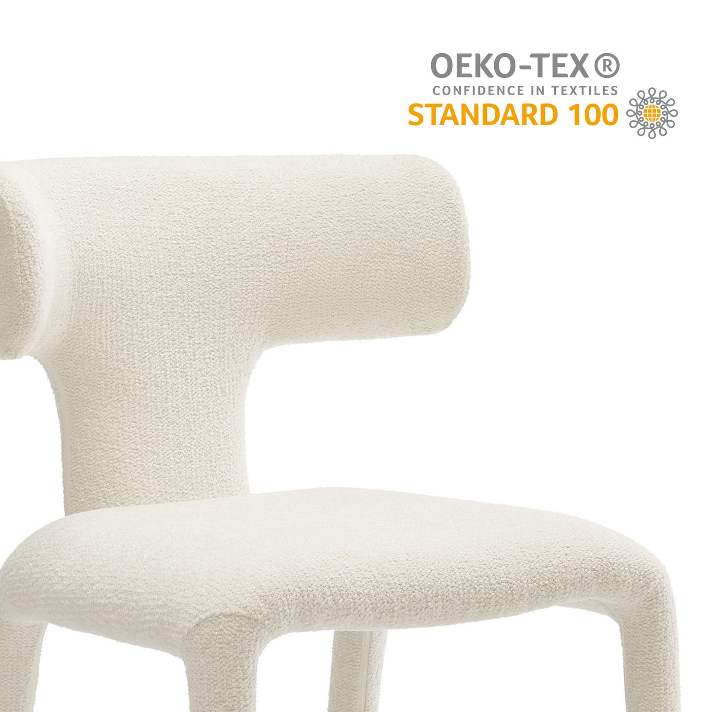 Stellan Curved Back Boucle Upholstered Dining Chair Set of 2 by Modway EEI-7230-CRE