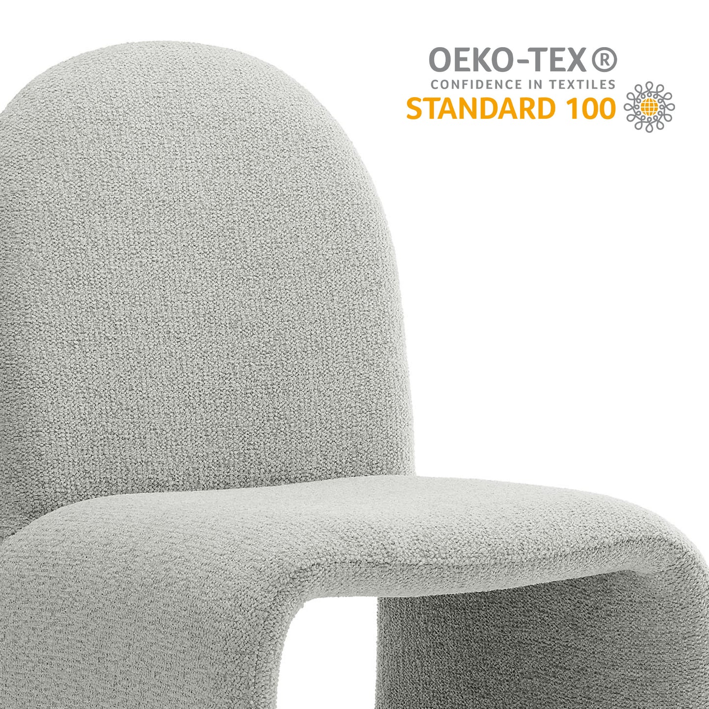 Junia Boucle Upholstered Arch Armless Dining Chair by Modway EEI-7231-DOV