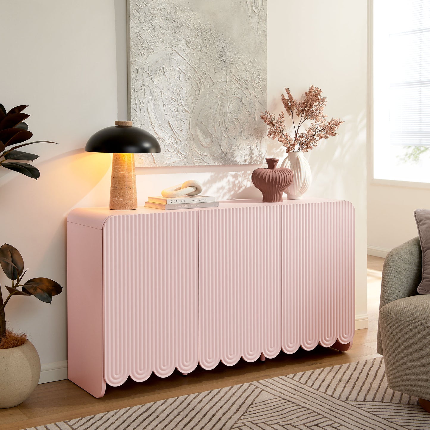 Dahlia Fluted and Scalloped Sideboard Storage Cabinet by Modway