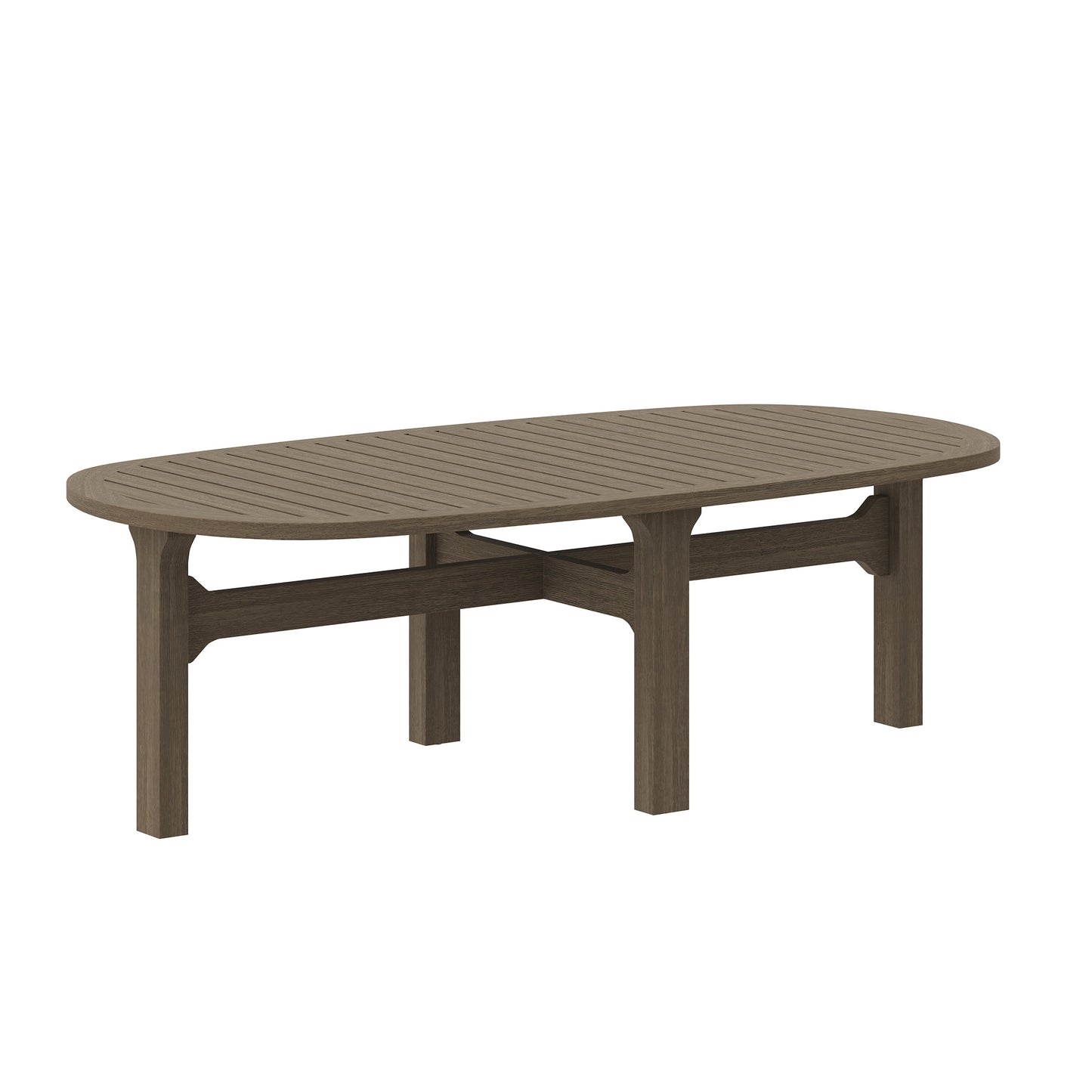 Saratoga Oval Outdoor Patio Teak Wood Coffee Table by Modway EEI-7246-WGR