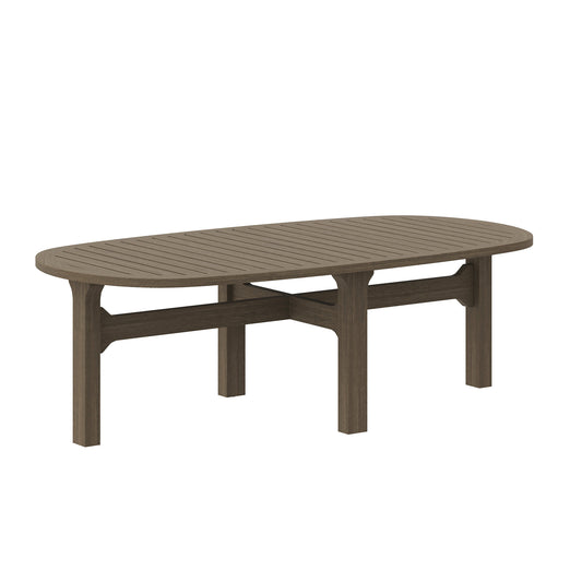 Saratoga Oval Outdoor Patio Teak Wood Coffee Table by Modway EEI-7246-WGR