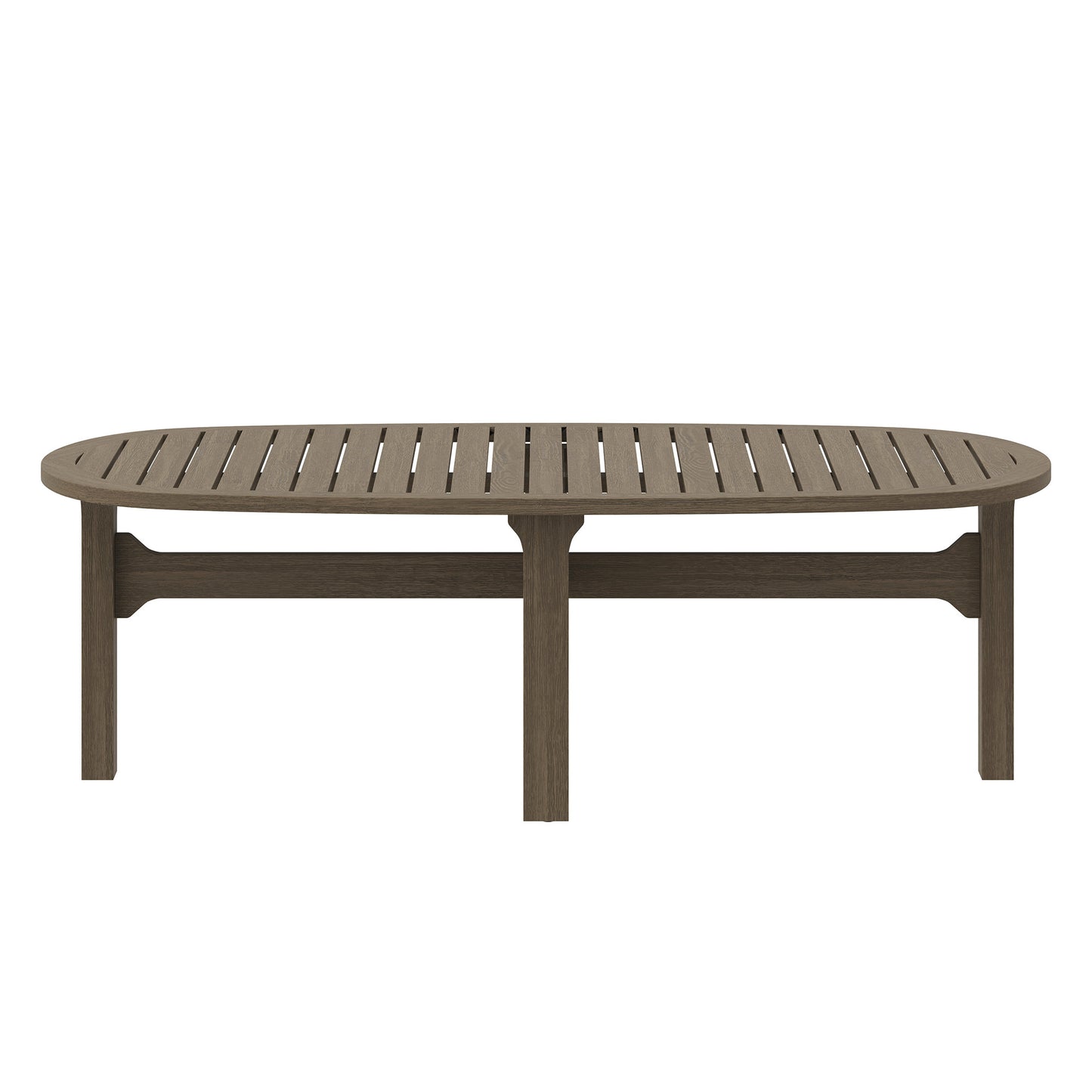 Saratoga Oval Outdoor Patio Teak Wood Coffee Table by Modway EEI-7246-WGR