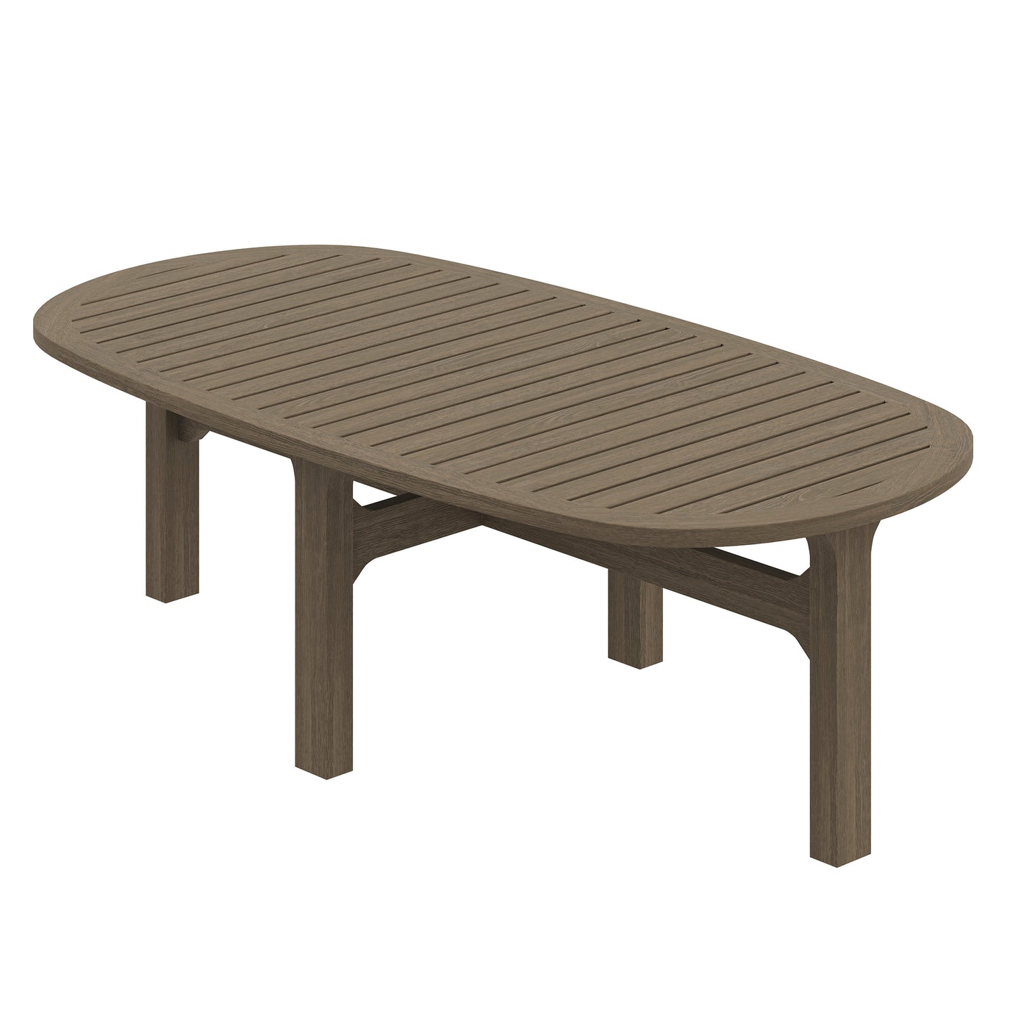 Saratoga Oval Outdoor Patio Teak Wood Coffee Table by Modway EEI-7246-WGR