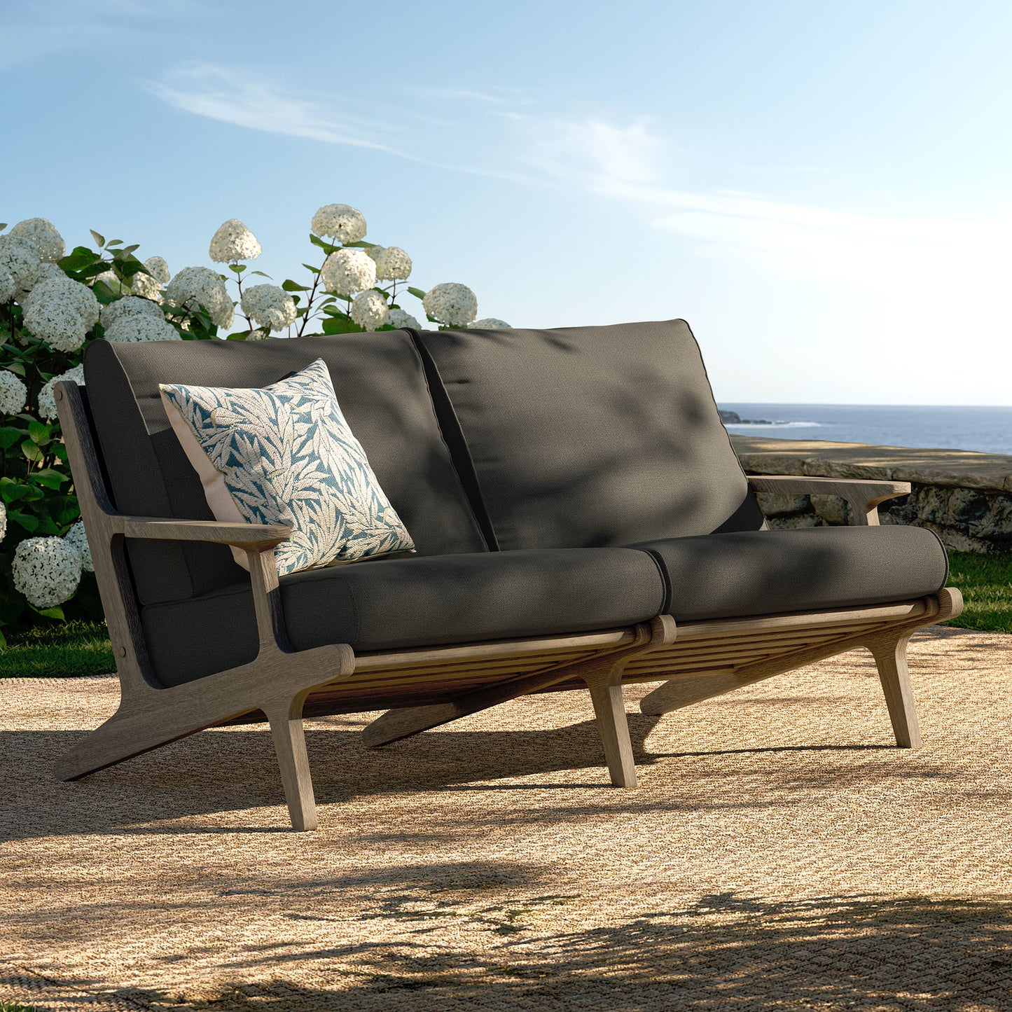 Saratoga Outdoor Patio Teak Wood Loveseat by Modway