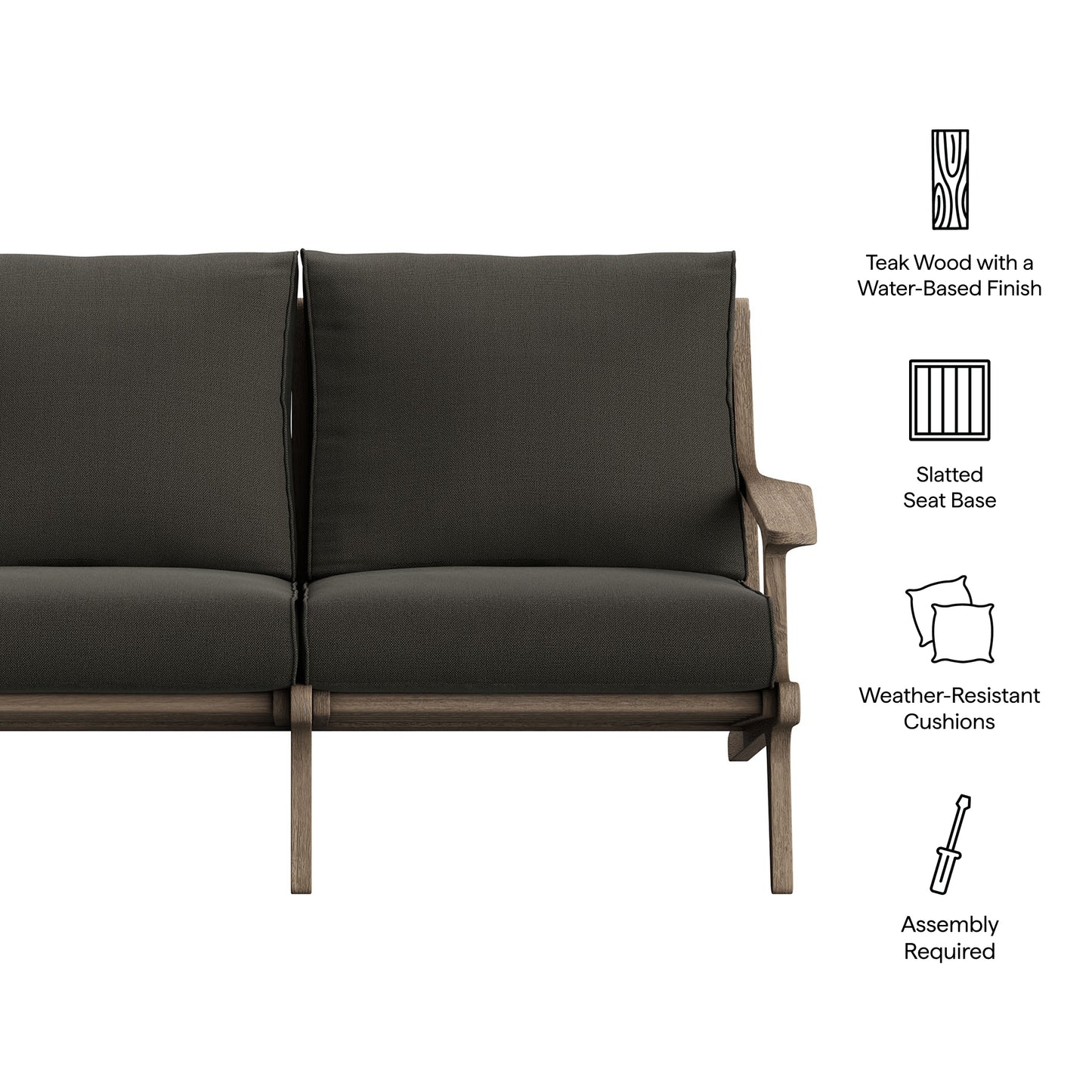 Saratoga Outdoor Patio Teak Wood Loveseat by Modway