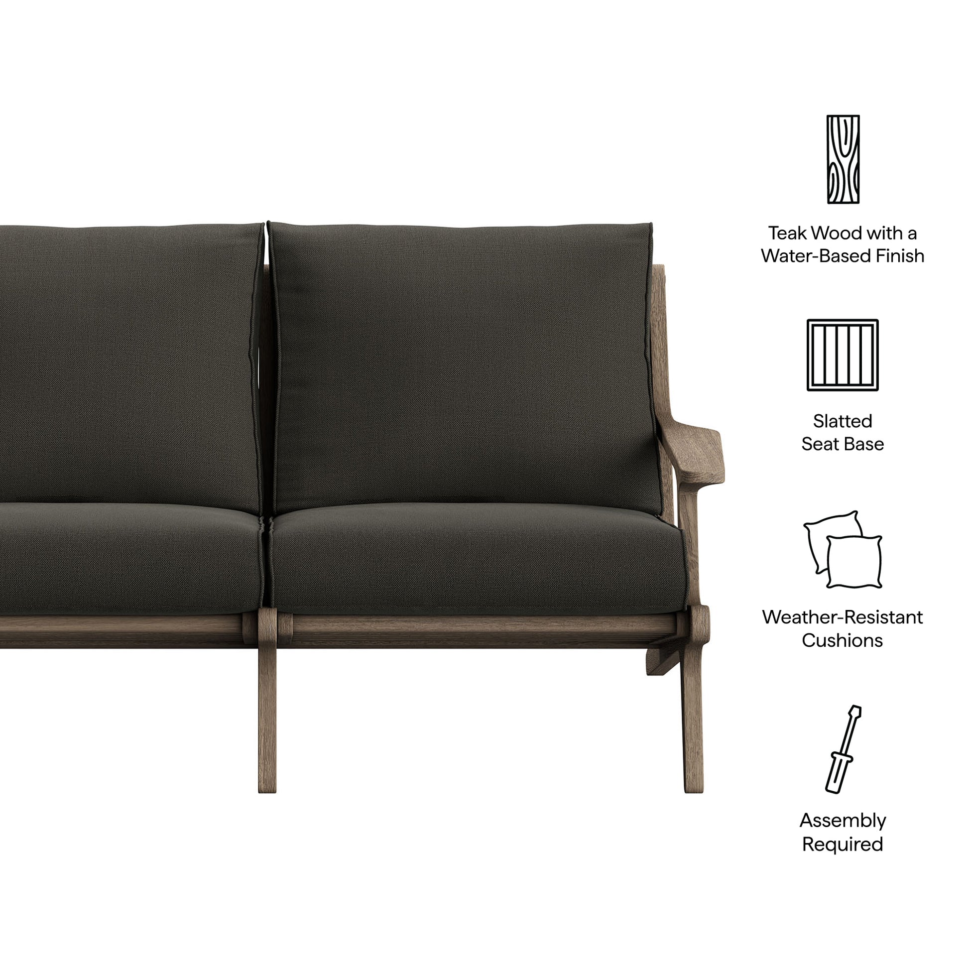 Saratoga Outdoor Patio Teak Wood Loveseat by Modway