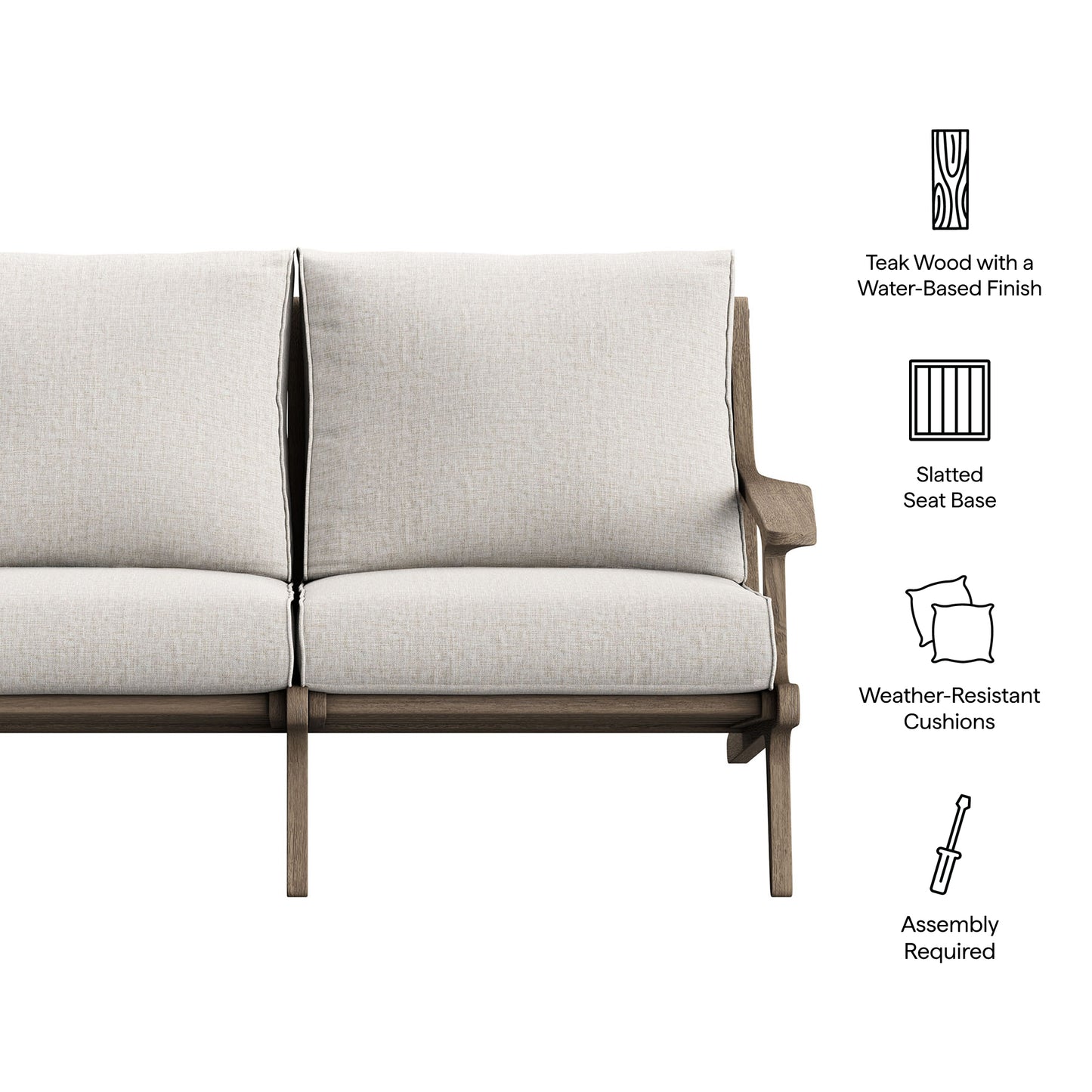 Saratoga Outdoor Patio Teak Wood Loveseat by Modway