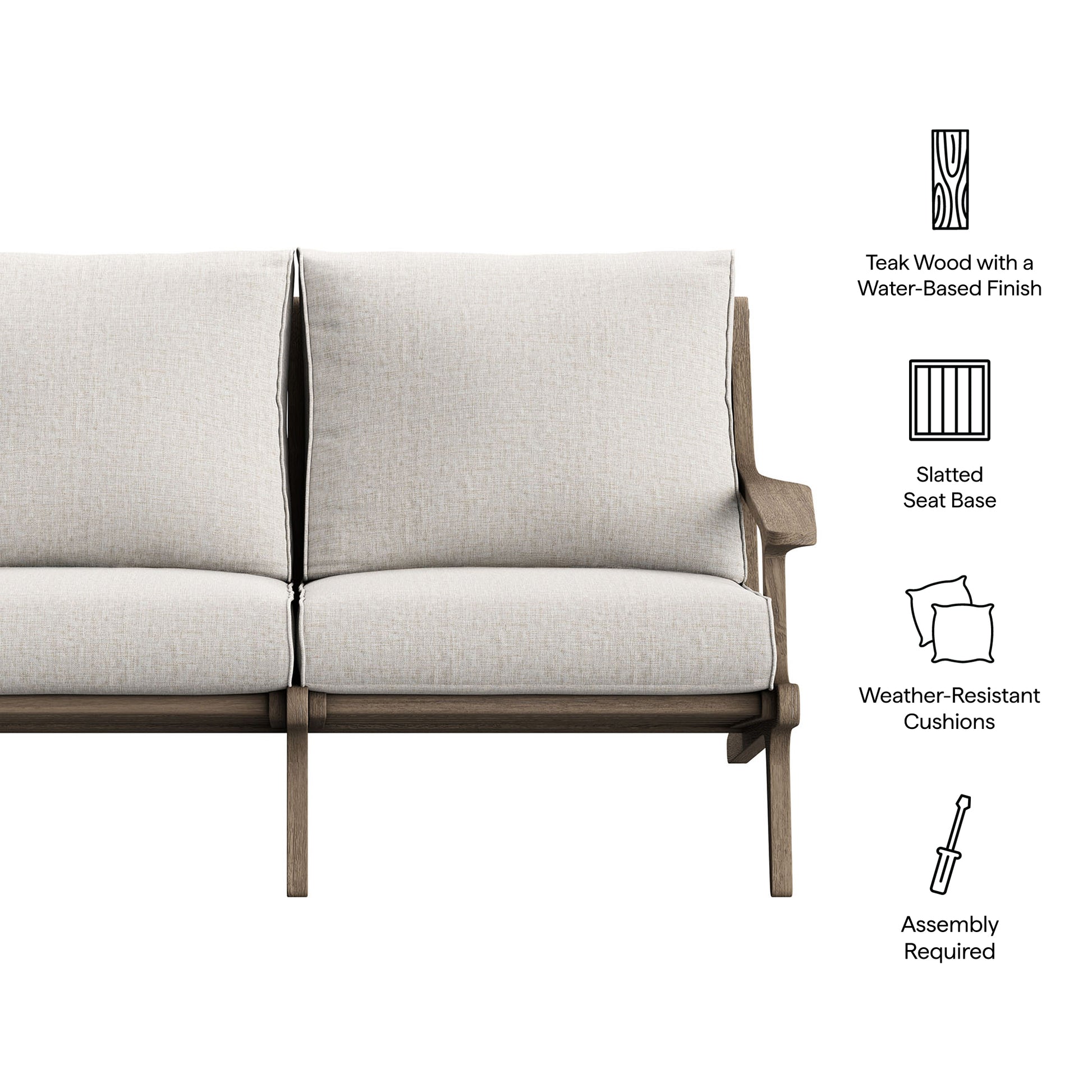 Saratoga Outdoor Patio Teak Wood Loveseat by Modway