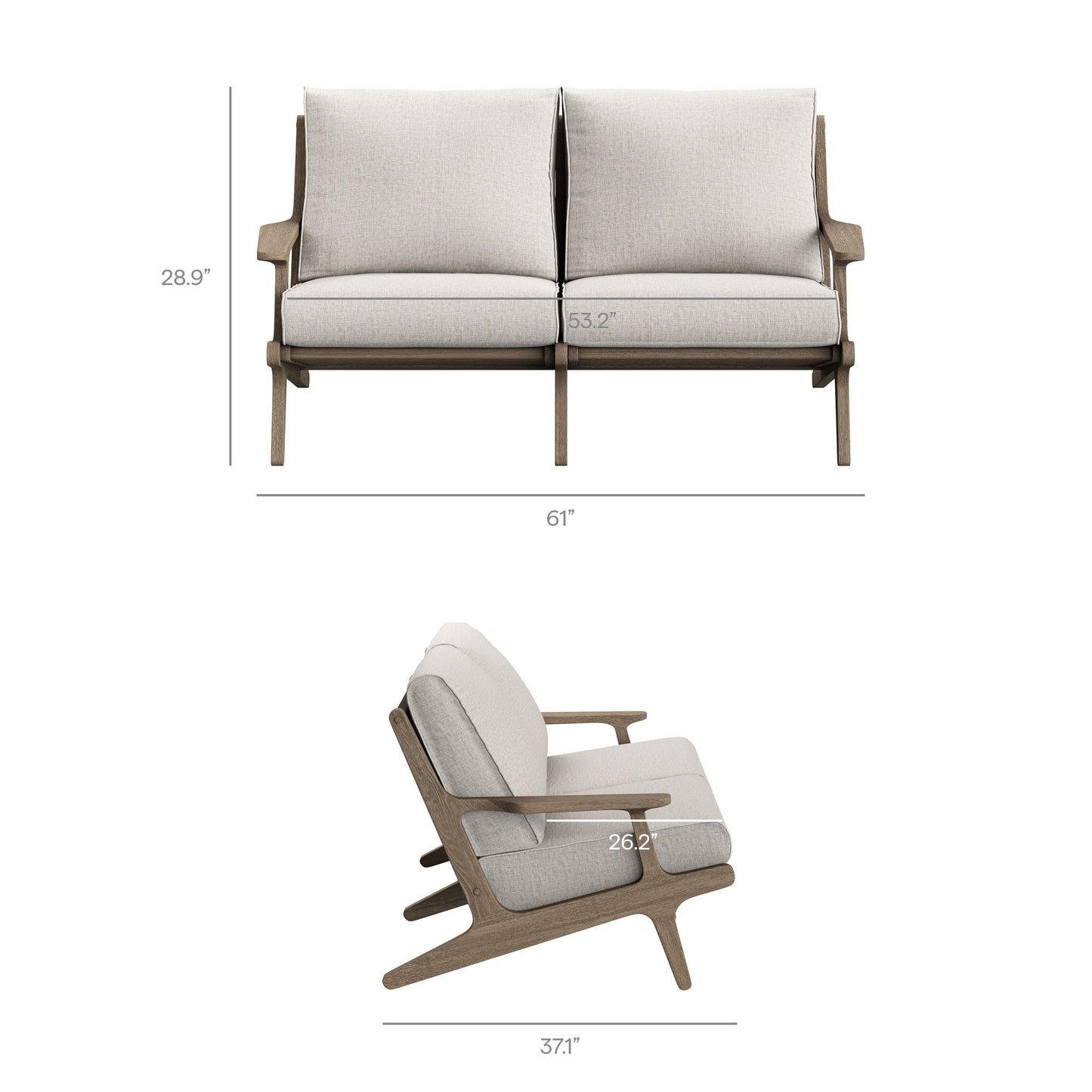 Saratoga Outdoor Patio Teak Wood Loveseat by Modway