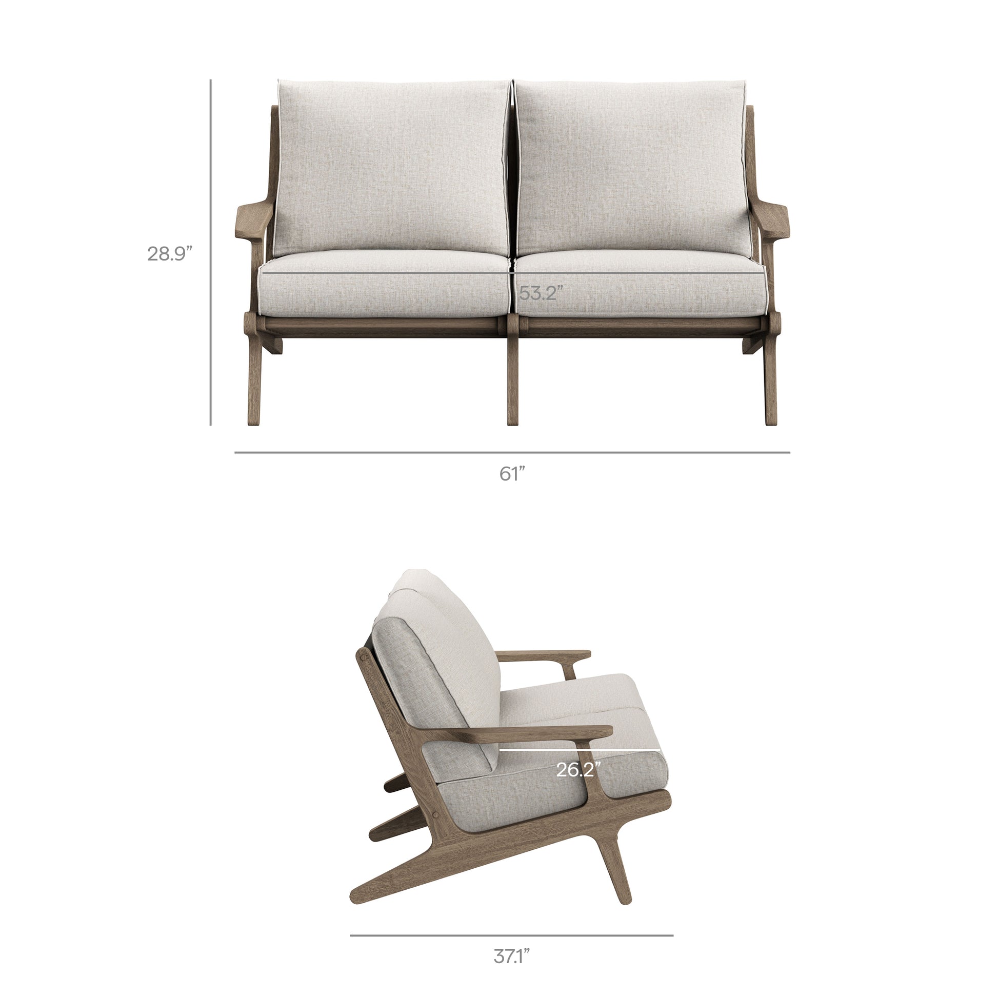 Saratoga Outdoor Patio Teak Wood Loveseat by Modway
