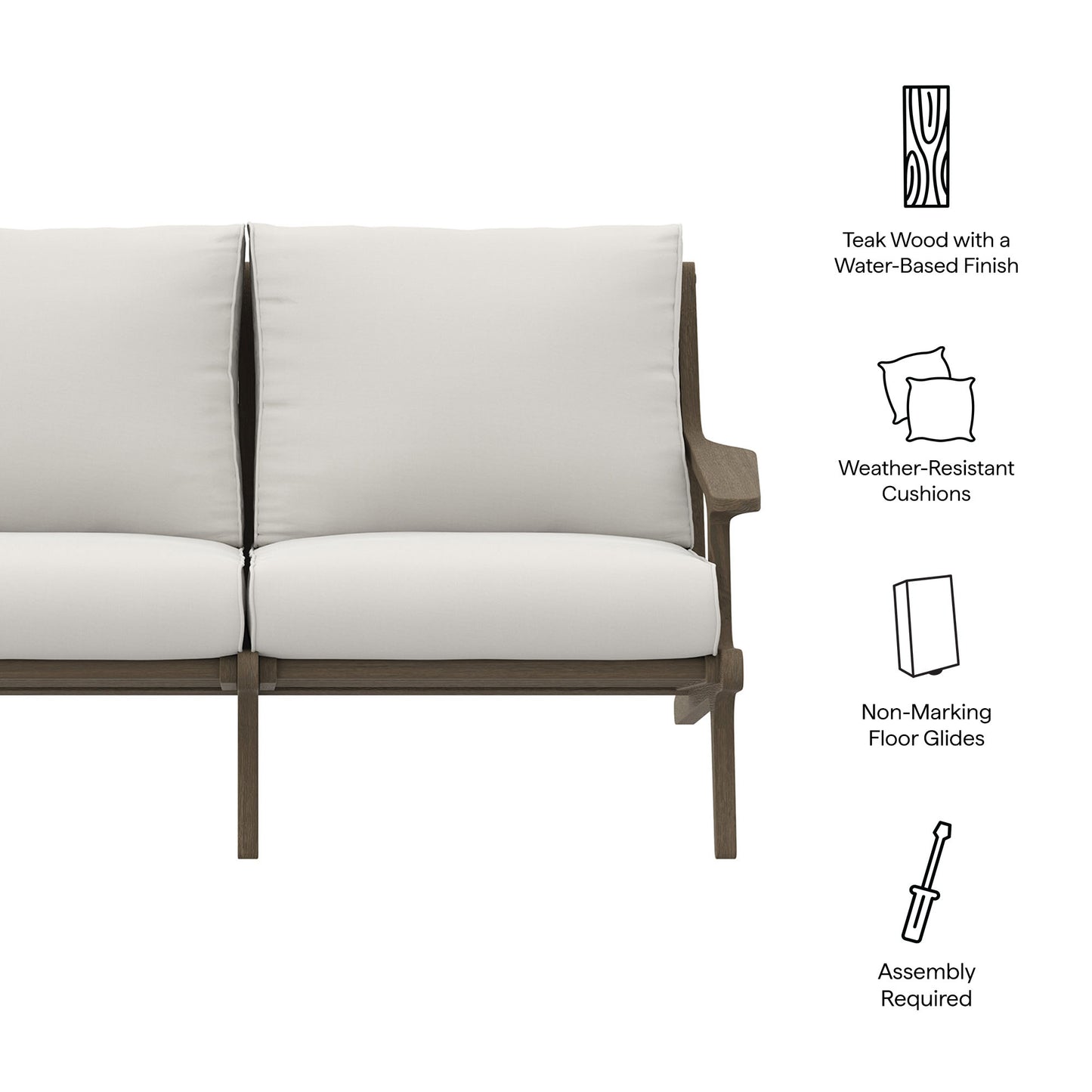 Saratoga Outdoor Patio Teak Wood Loveseat by Modway