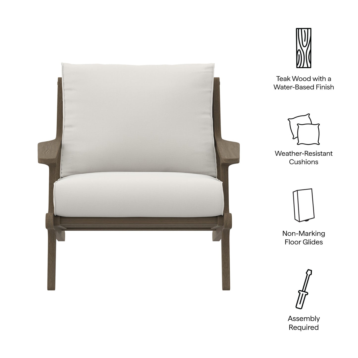Saratoga Outdoor Patio Teak Wood Armchair by Modway