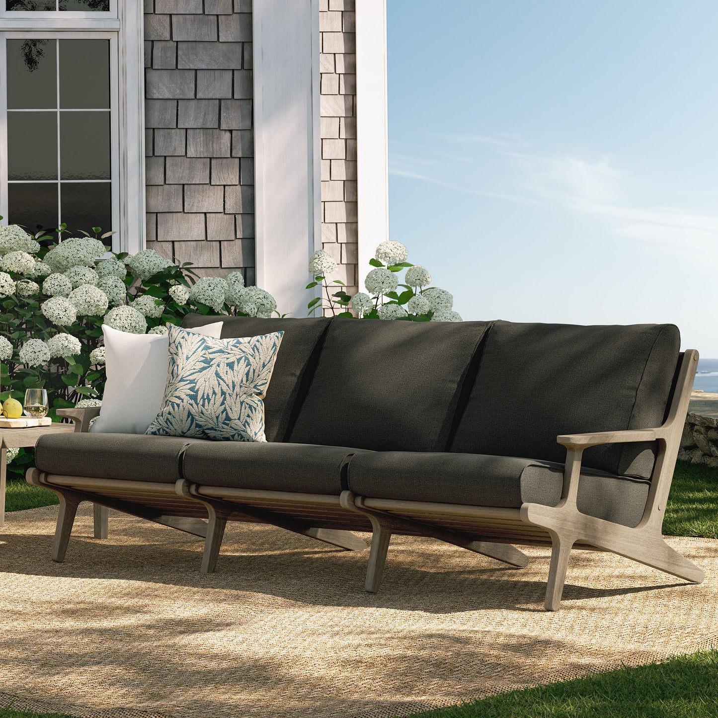 Saratoga Outdoor Patio Teak Sofa by Modway
