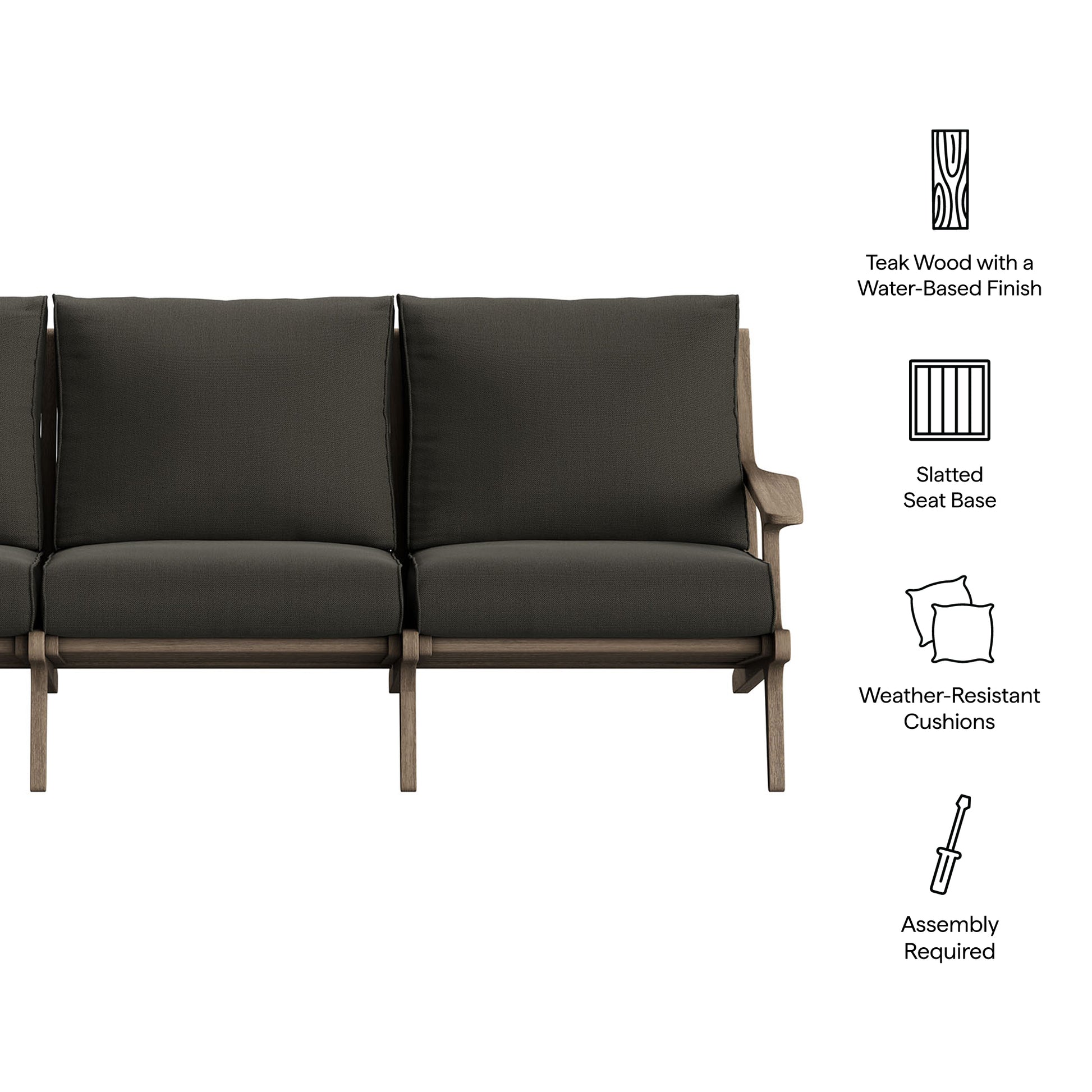 Saratoga Outdoor Patio Teak Sofa by Modway