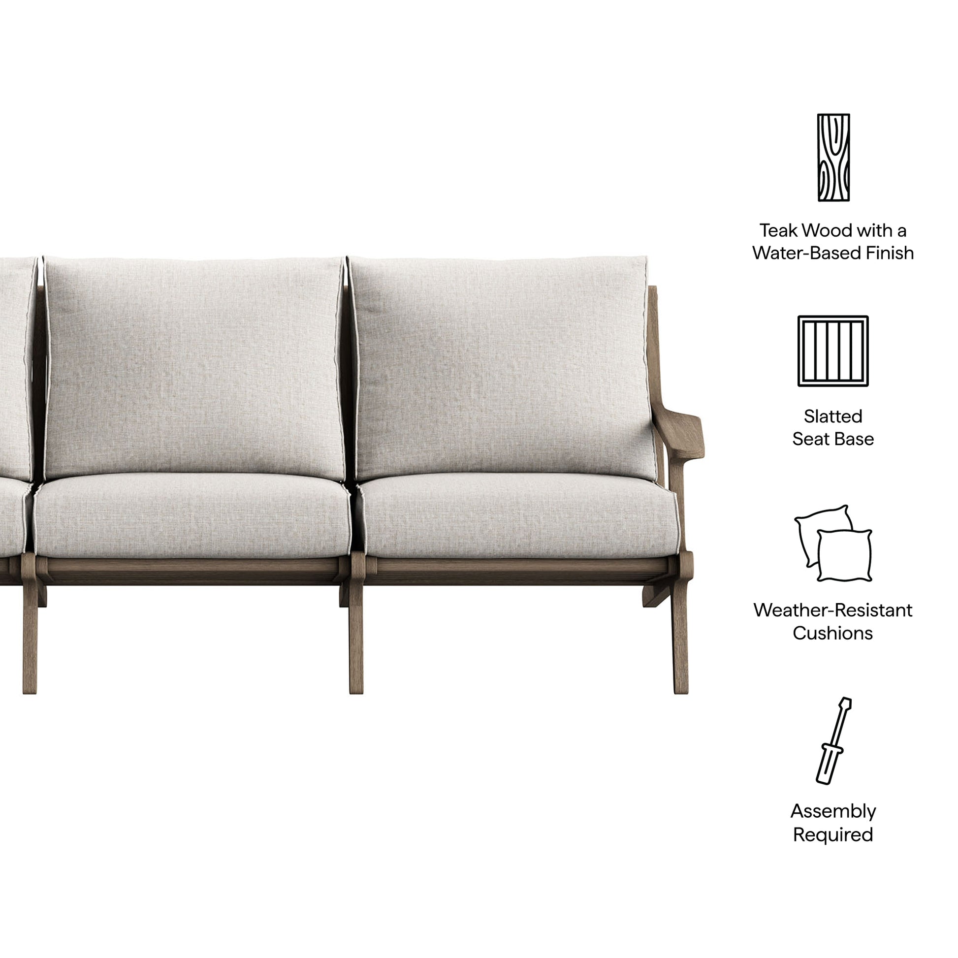 Saratoga Outdoor Patio Teak Sofa by Modway