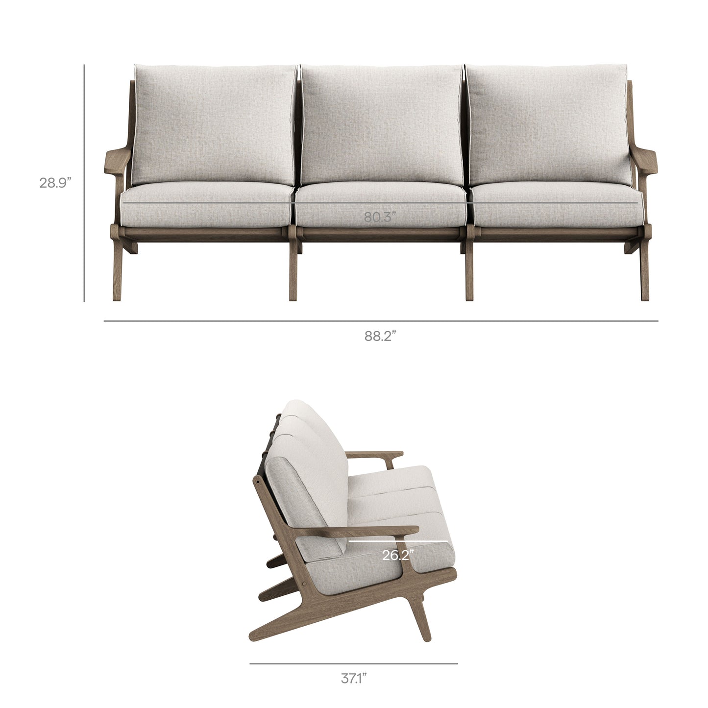 Saratoga Outdoor Patio Teak Sofa by Modway
