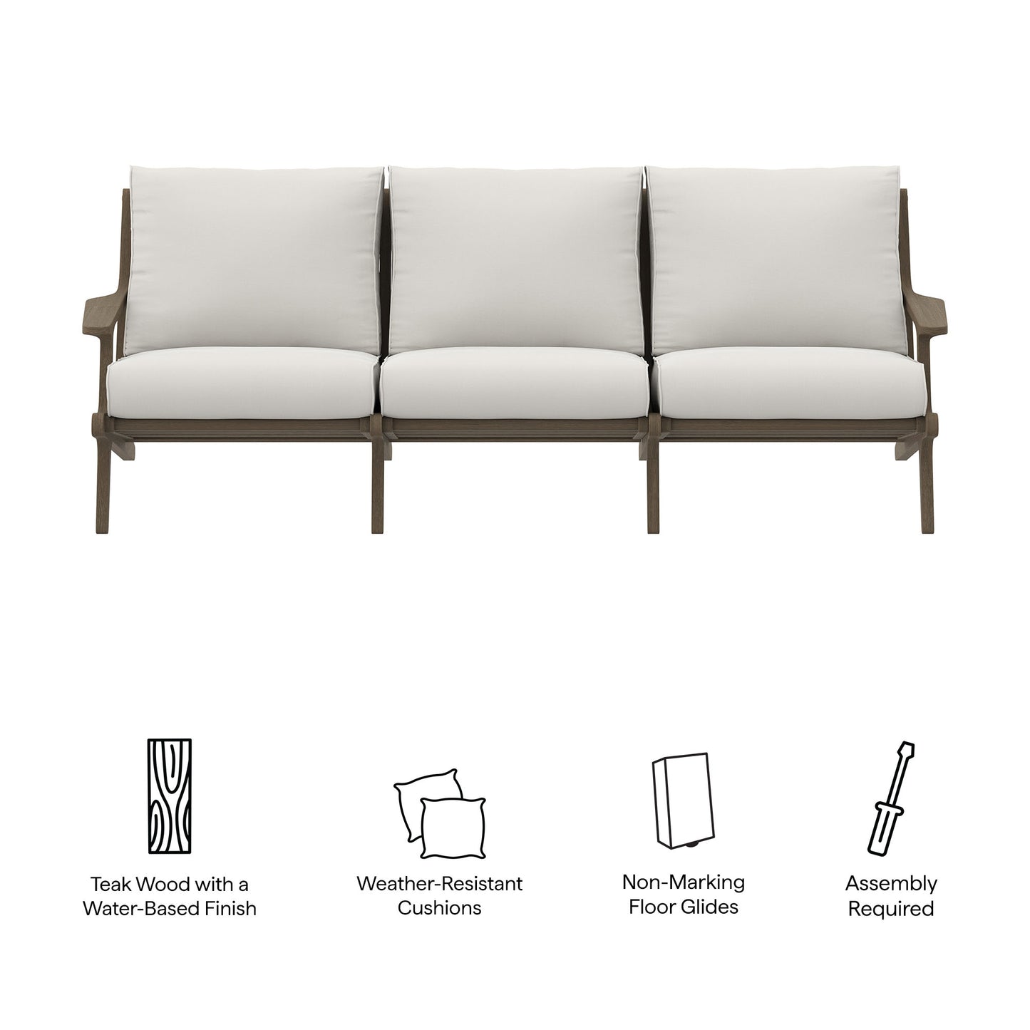 Saratoga Outdoor Patio Teak Sofa by Modway