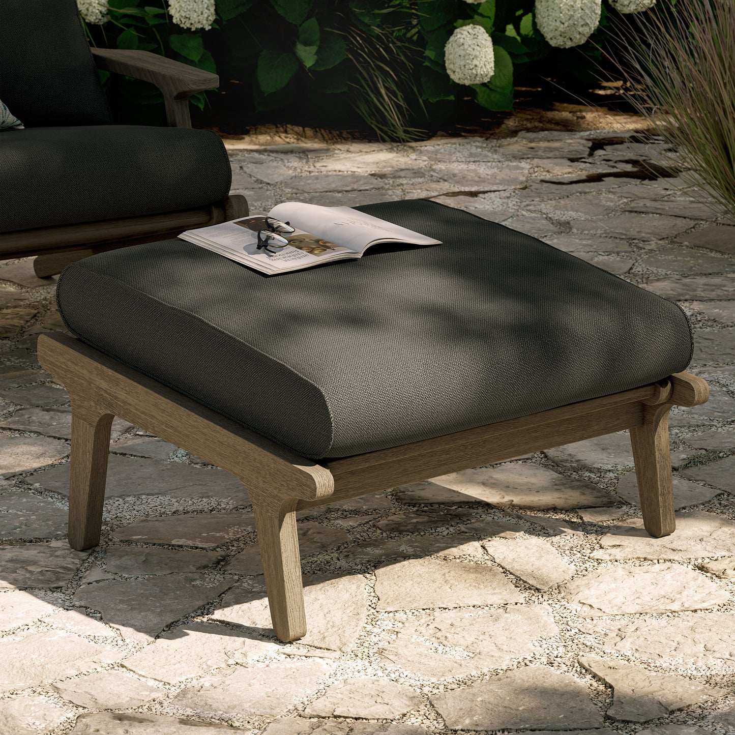 Saratoga Outdoor Patio Teak Ottoman by Modway