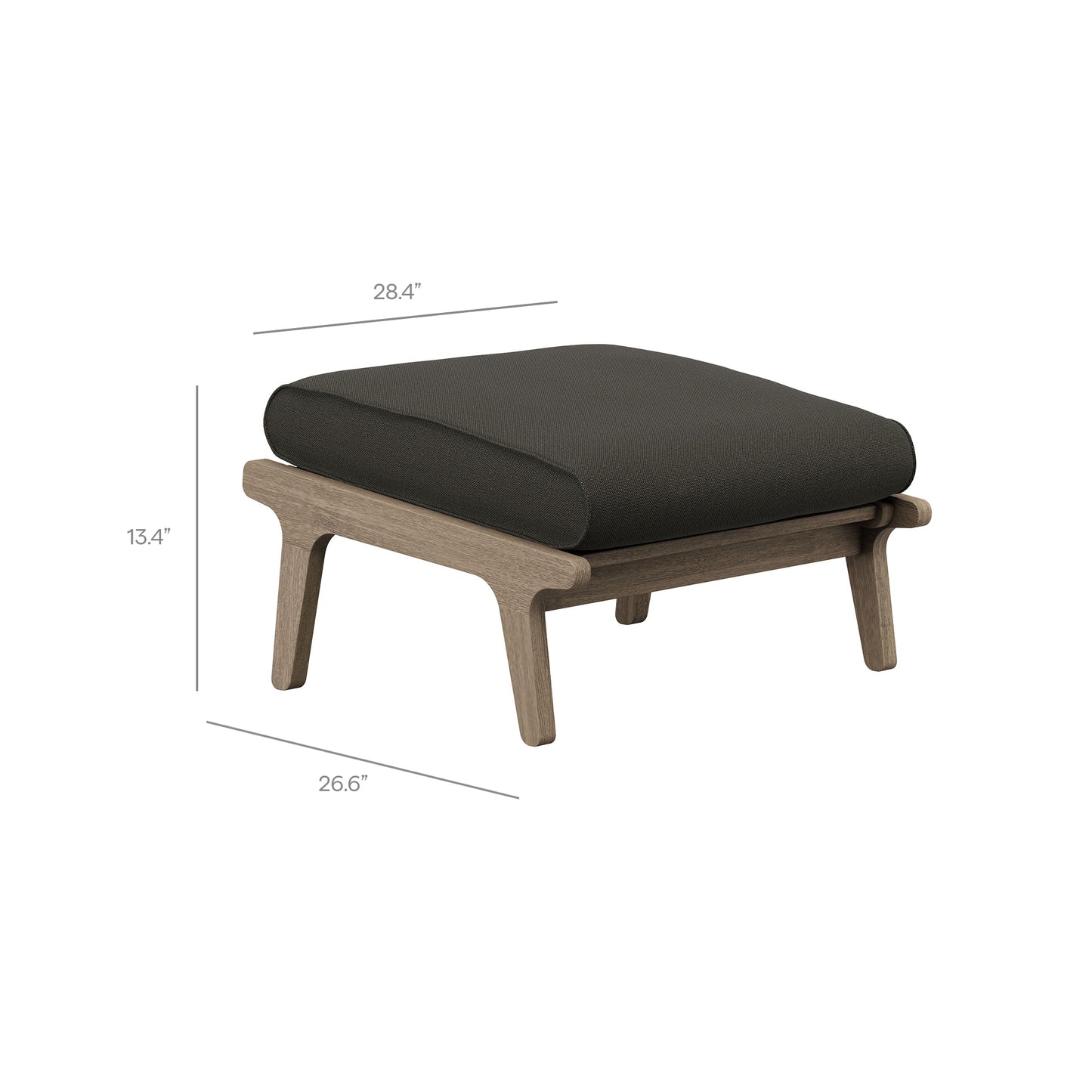 Saratoga Outdoor Patio Teak Ottoman by Modway