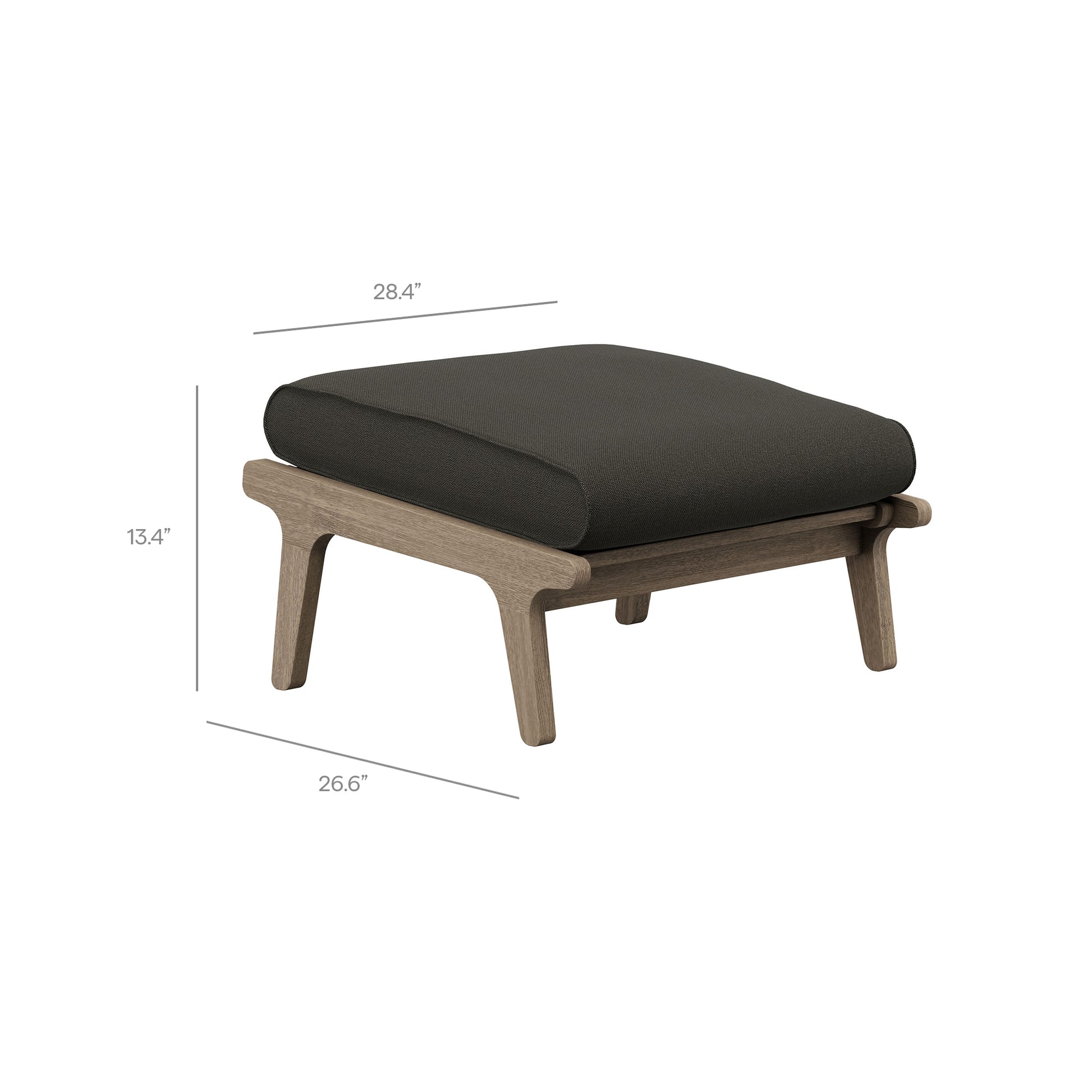 Saratoga Outdoor Patio Teak Ottoman by Modway