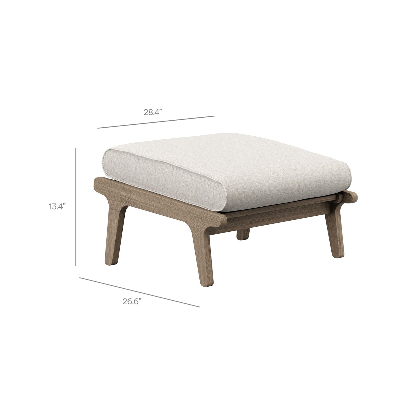 Saratoga Outdoor Patio Teak Ottoman by Modway