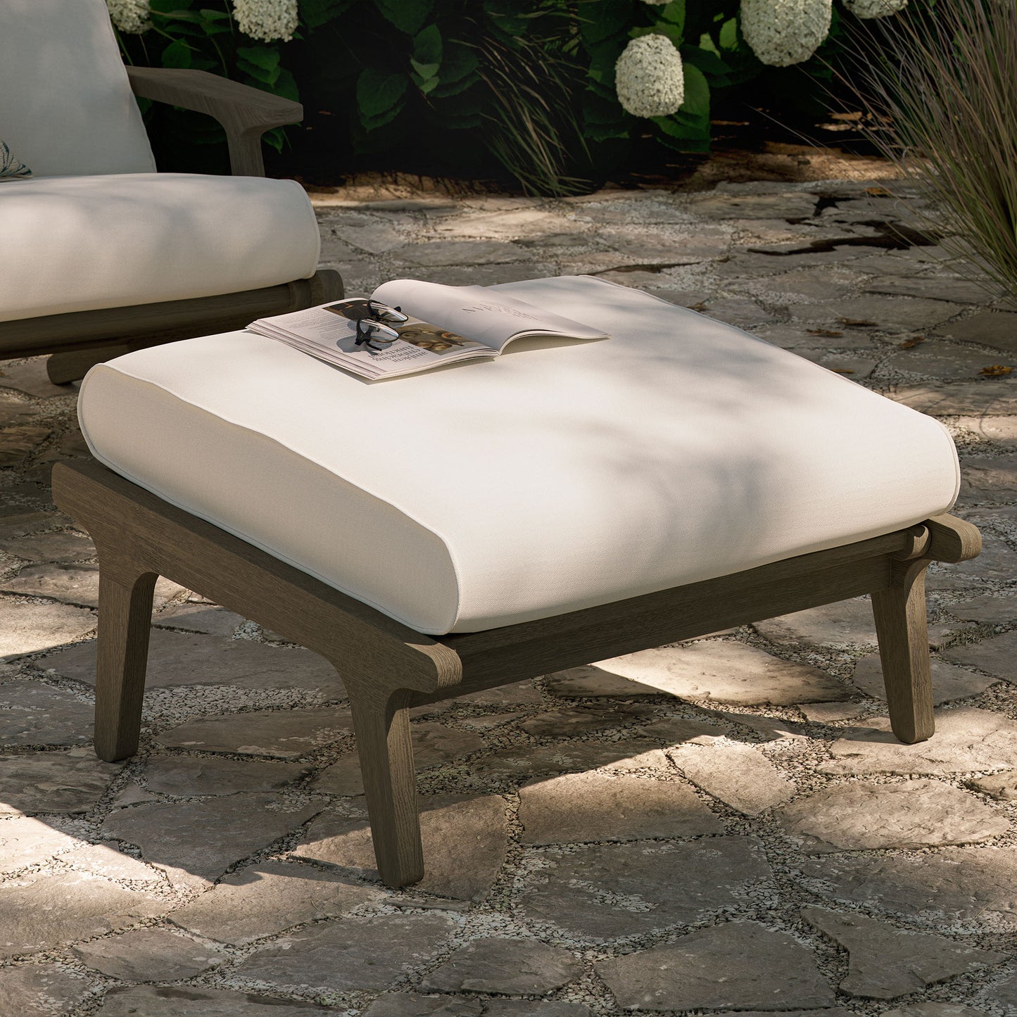 Saratoga Outdoor Patio Teak Ottoman by Modway