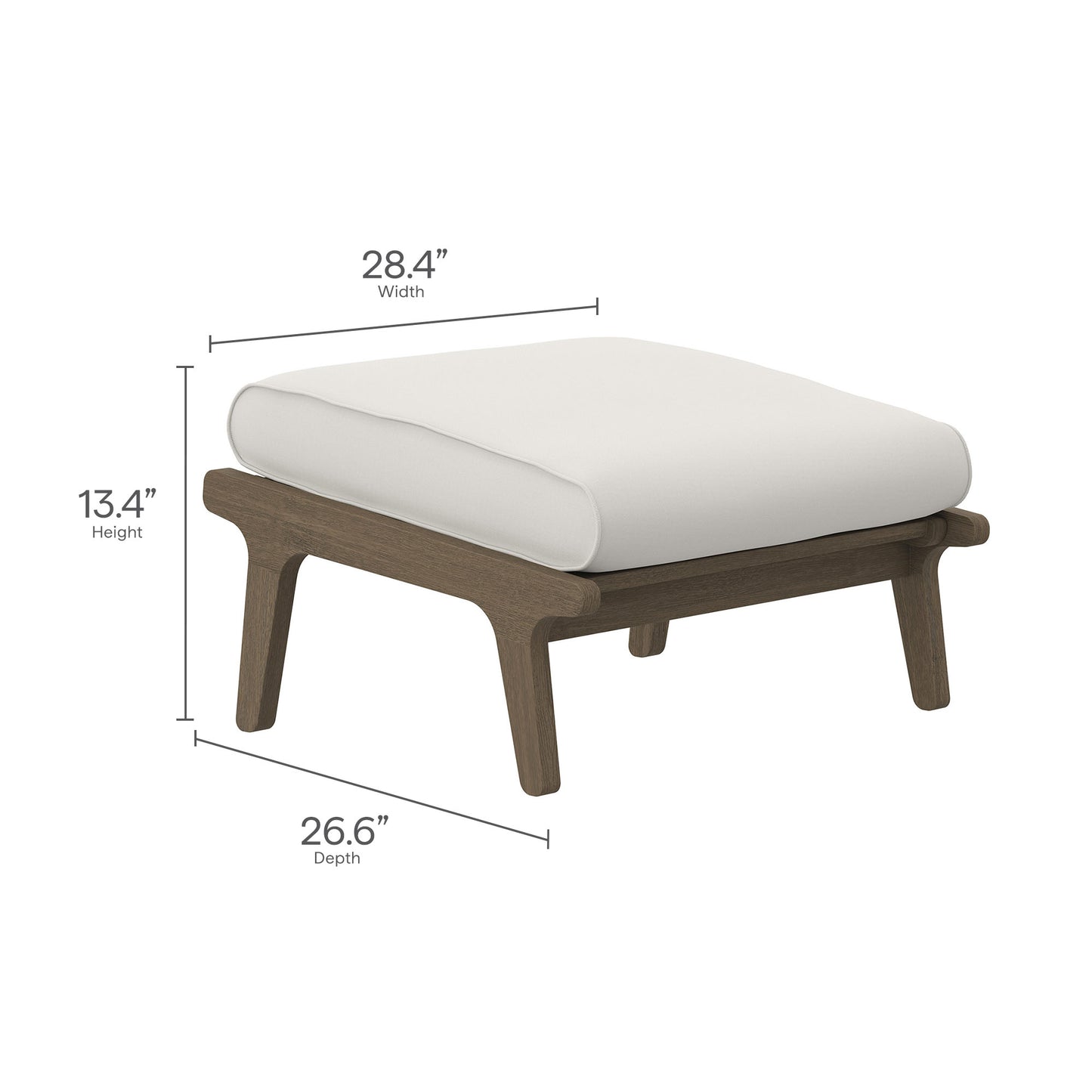 Saratoga Outdoor Patio Teak Ottoman by Modway