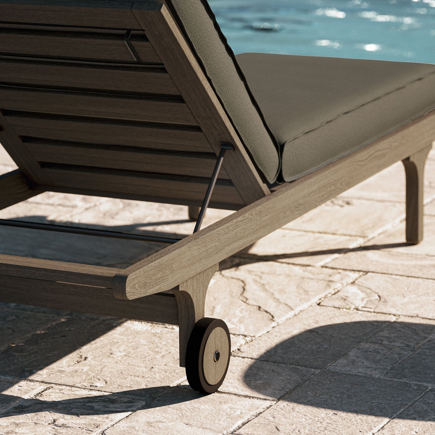 Saratoga Outdoor Patio Teak Chaise Lounge Chair by Modway