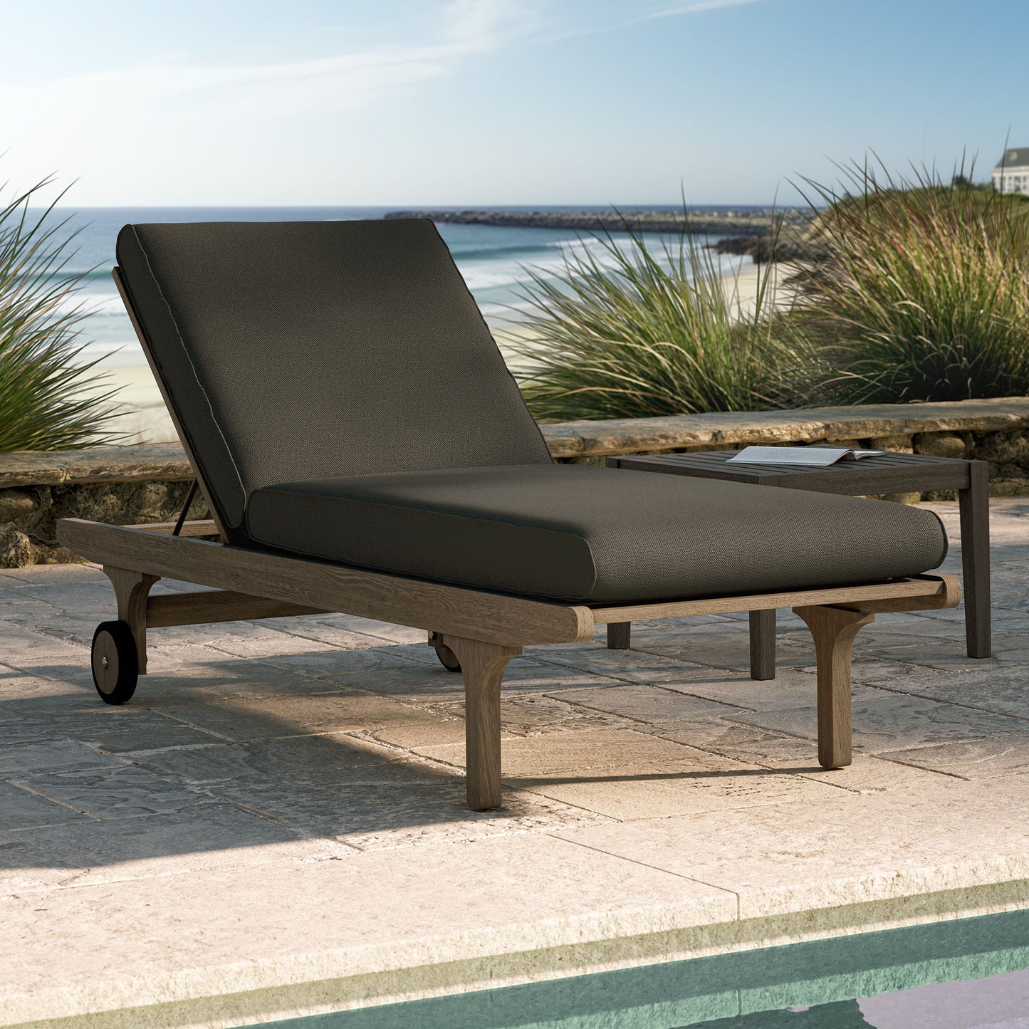 Saratoga Outdoor Patio Teak Chaise Lounge Chair by Modway