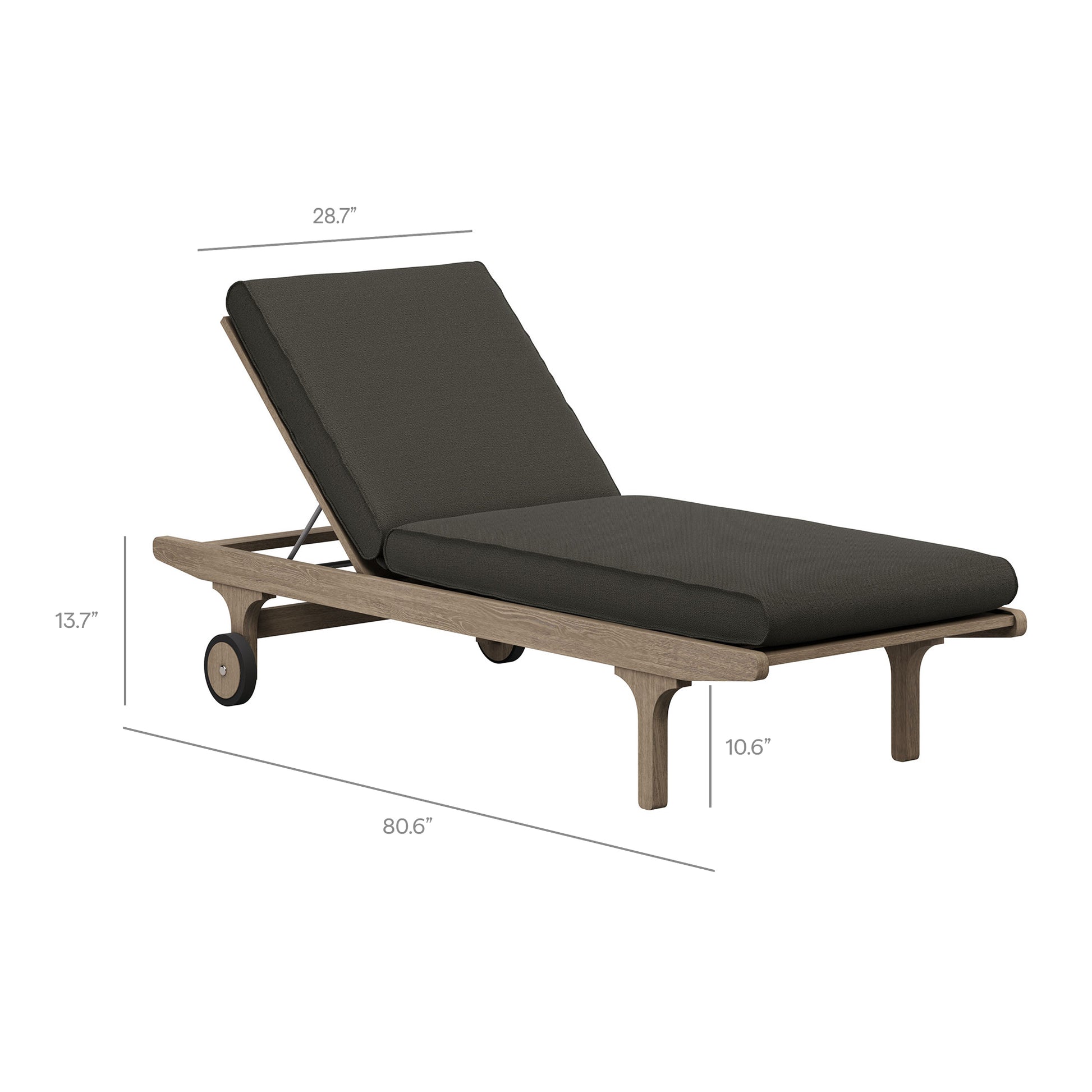 Saratoga Outdoor Patio Teak Chaise Lounge Chair by Modway