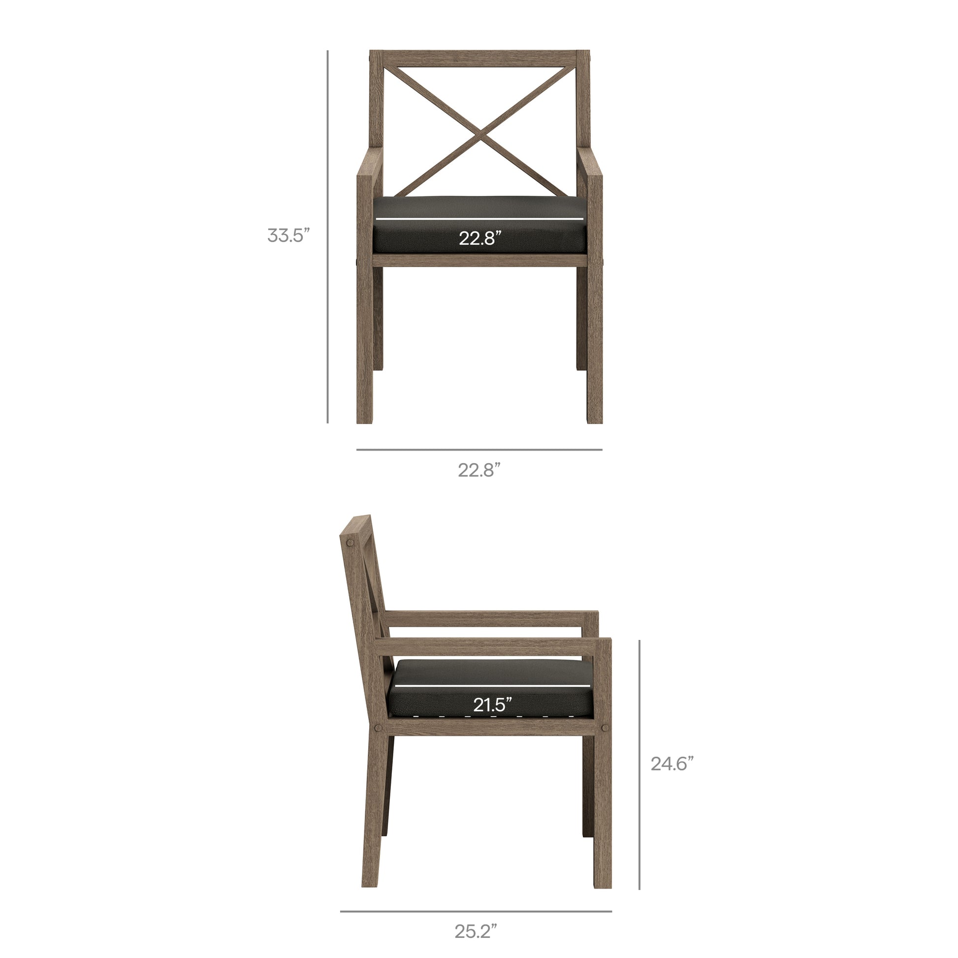 Northlake Outdoor Patio Teak Dining Armchair by Modway