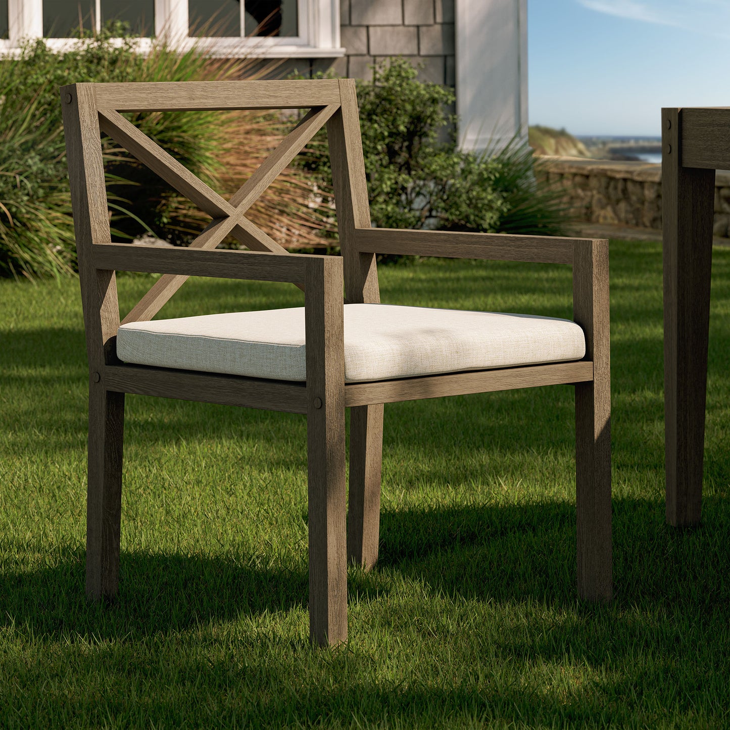Northlake Outdoor Patio Teak Dining Armchair by Modway