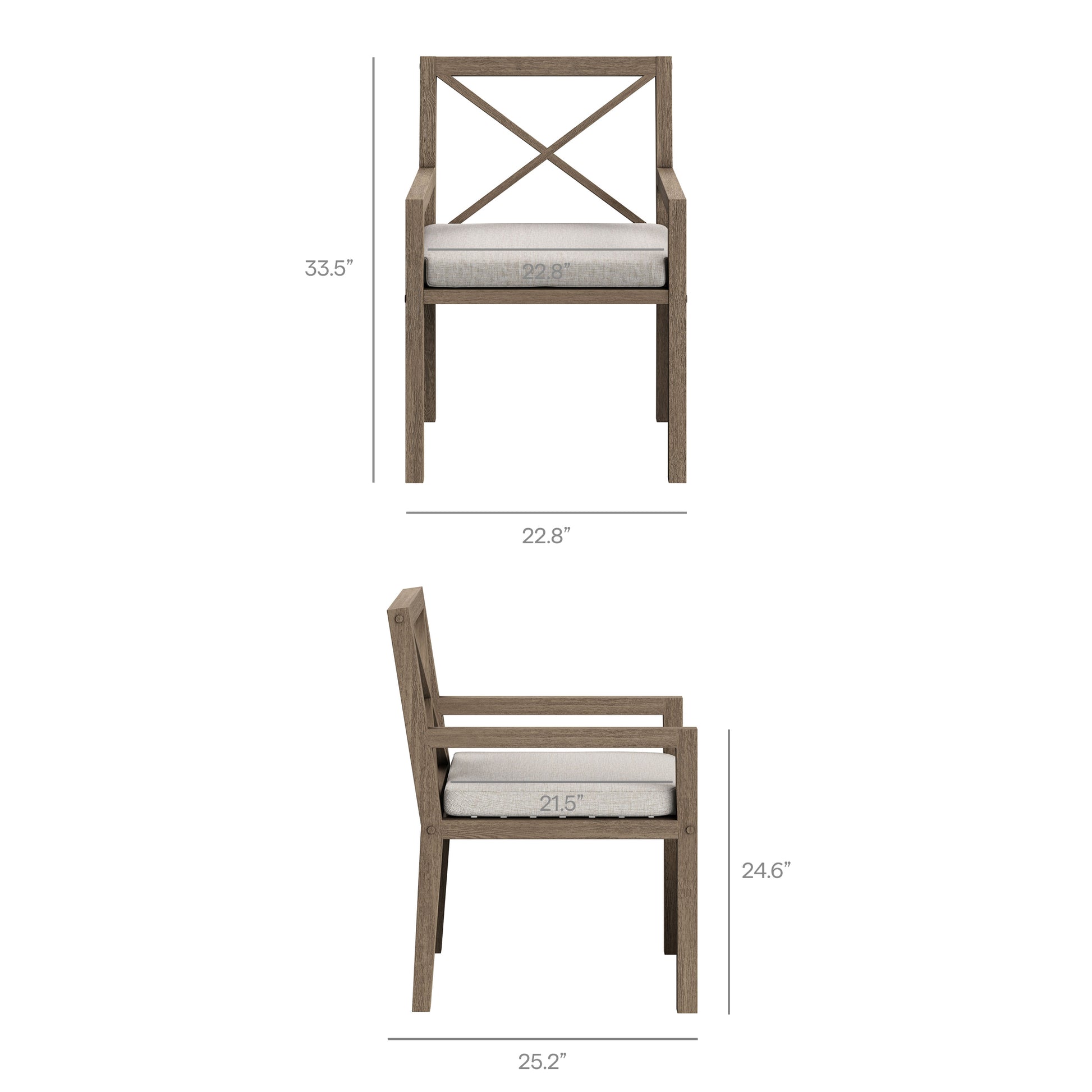 Northlake Outdoor Patio Teak Dining Armchair by Modway