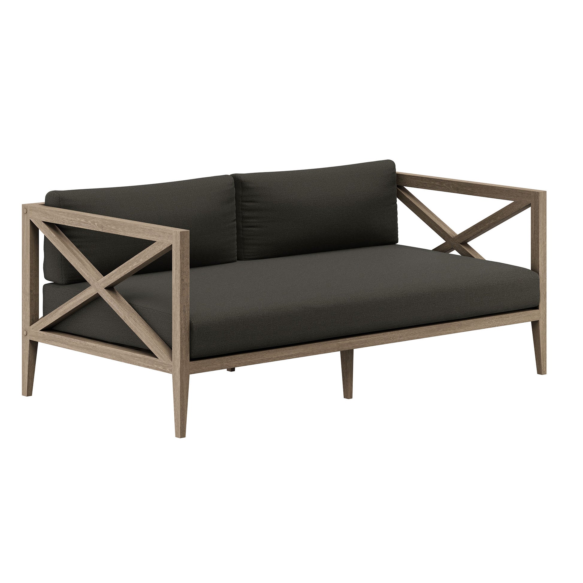 Northlake Outdoor Patio Teak Wood Loveseat and Ottoman Set by Modway