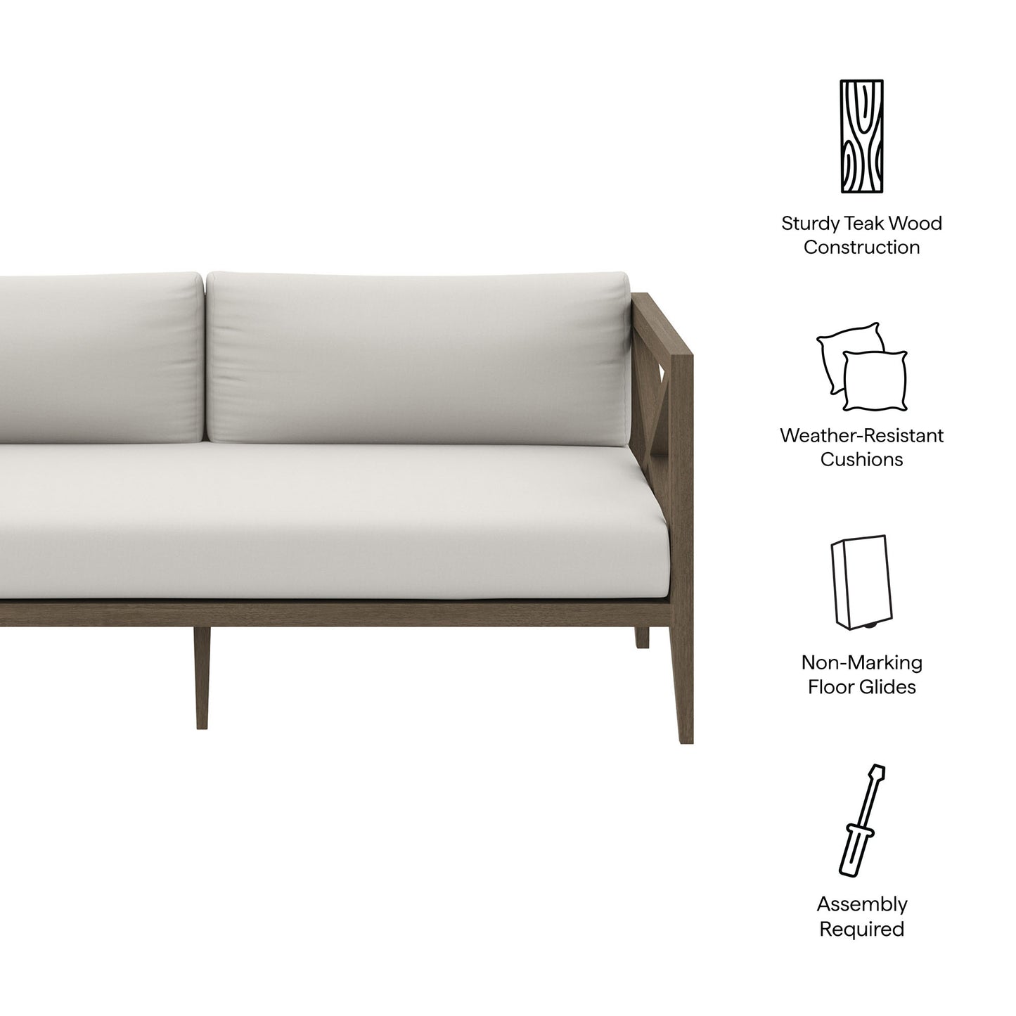 Northlake Outdoor Patio Teak Loveseat by Modway