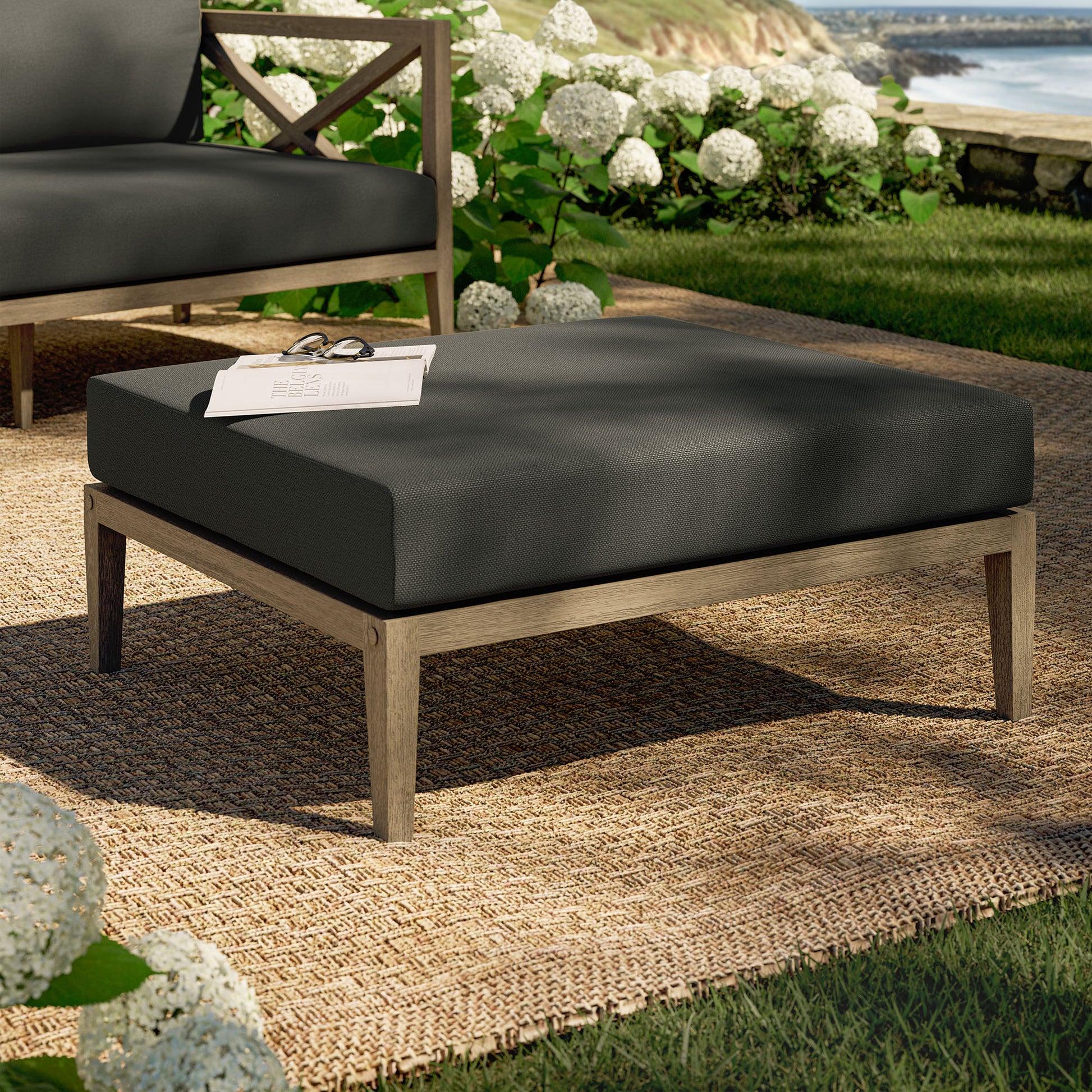 Northlake Outdoor Patio Teak Ottoman by Modway