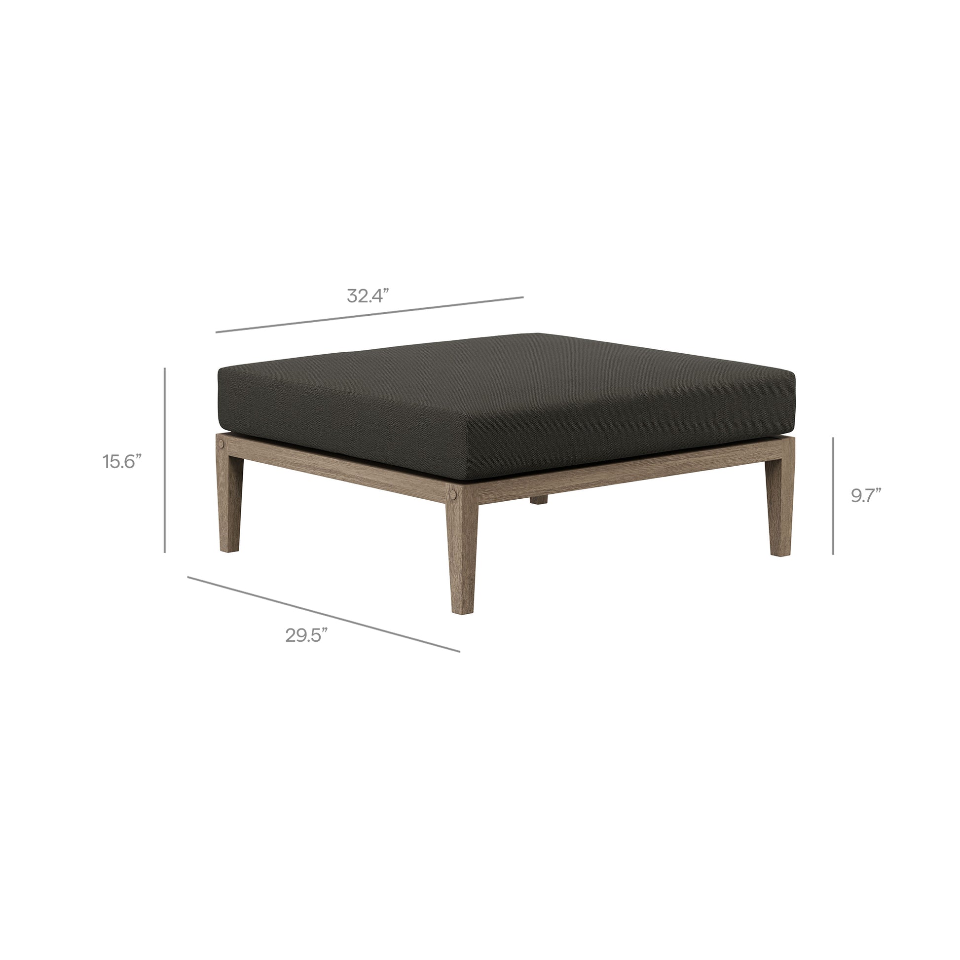 Northlake Outdoor Patio Teak Ottoman by Modway
