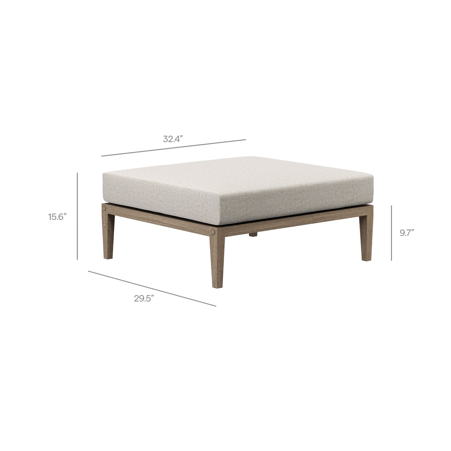 Northlake Outdoor Patio Teak Ottoman by Modway