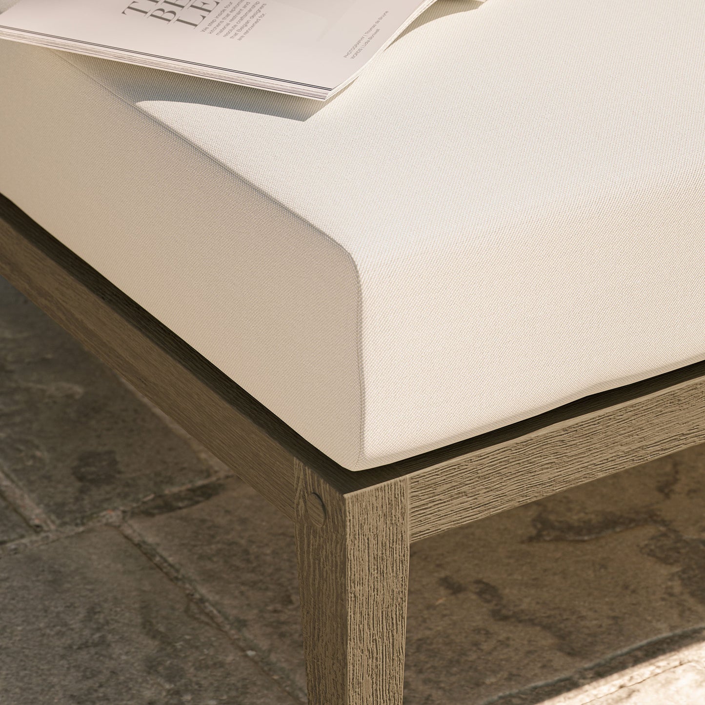 Northlake Outdoor Patio Teak Ottoman by Modway