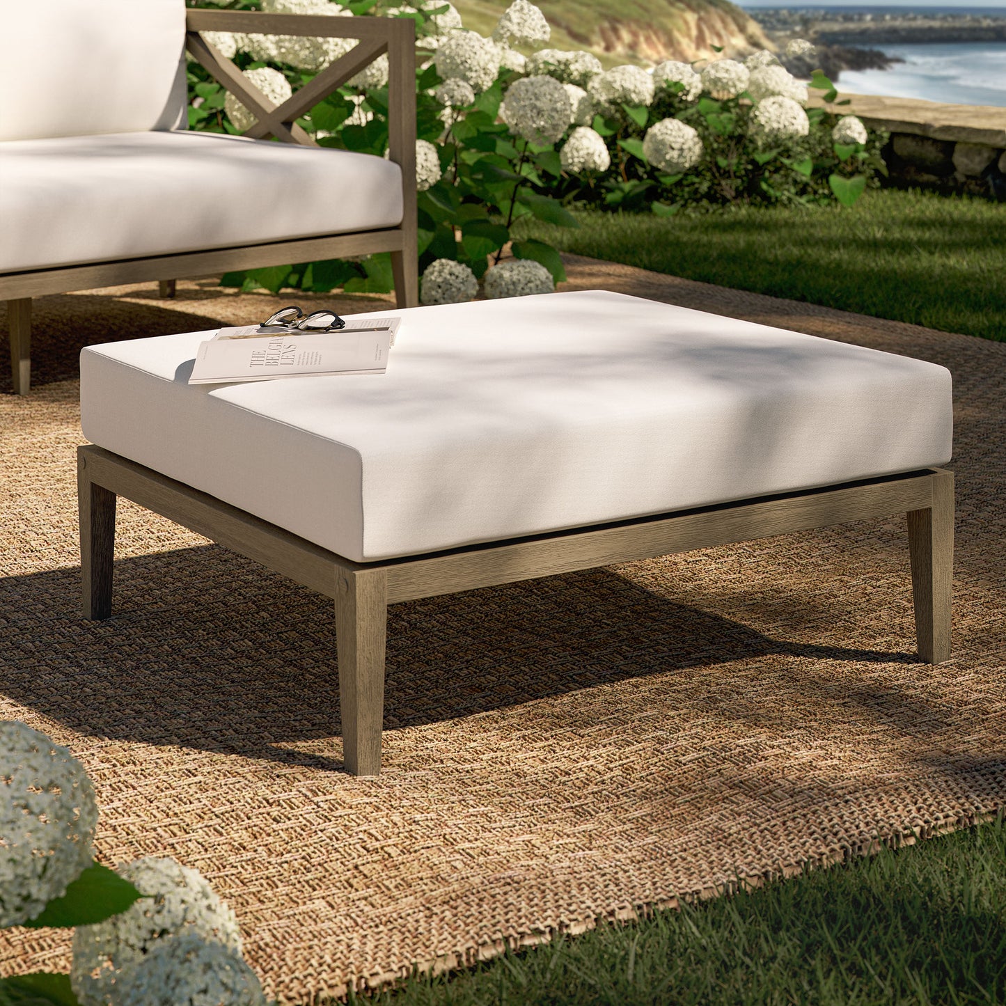 Northlake Outdoor Patio Teak Ottoman by Modway