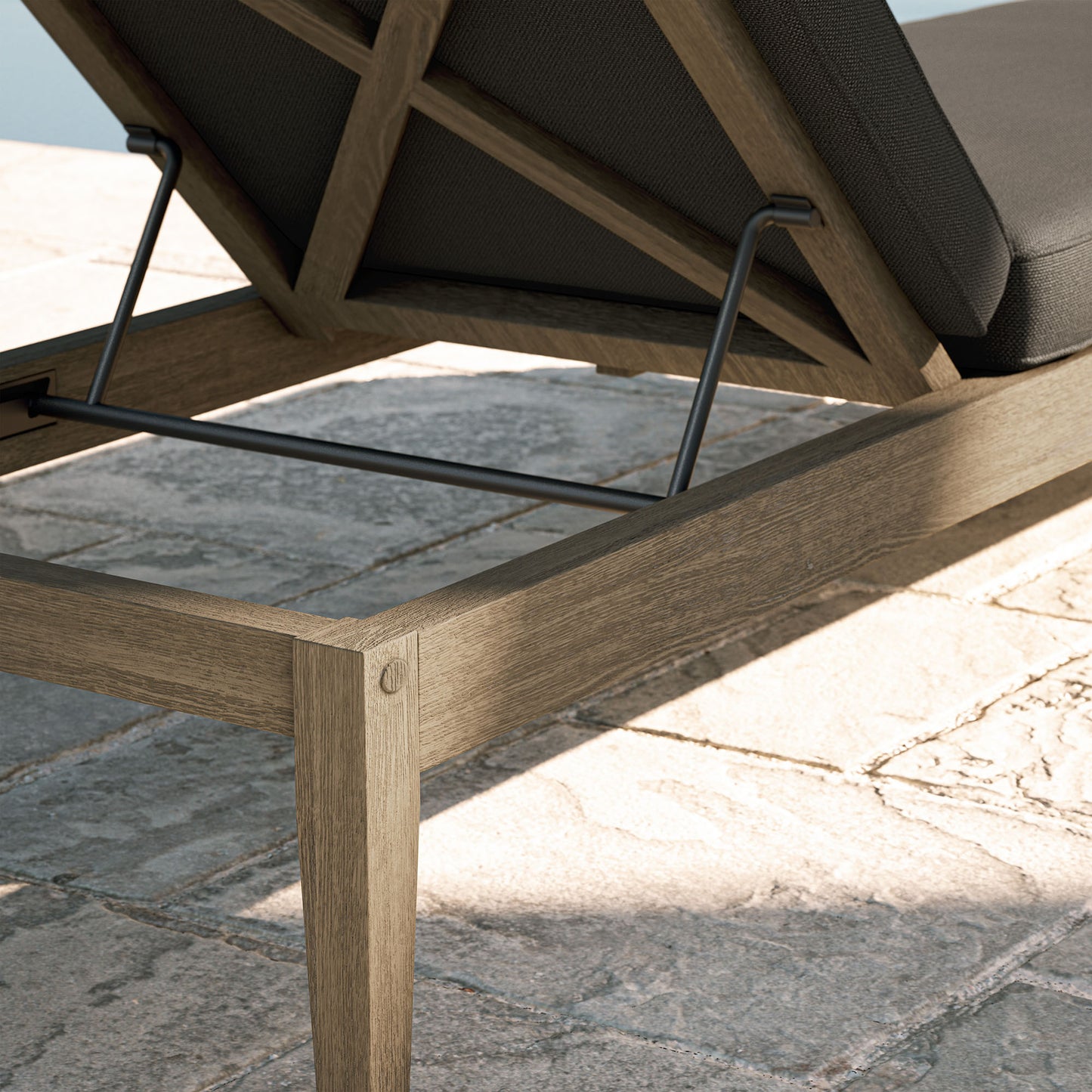 Northlake Outdoor Patio Teak Chaise Lounge by Modway